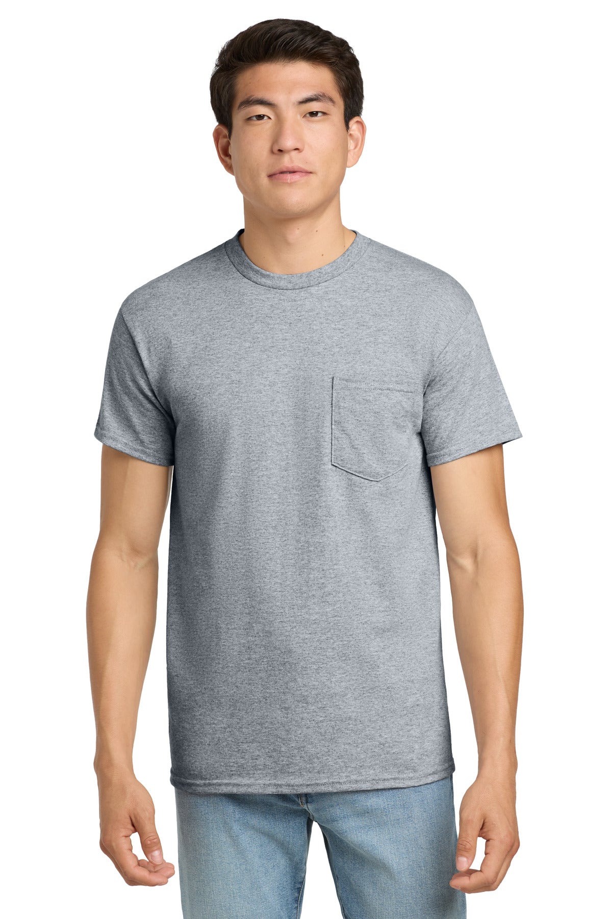 Gildan - Ultra Cotton 100% US Cotton T-Shirt with Pocket. 2300 - Sport Grey - front