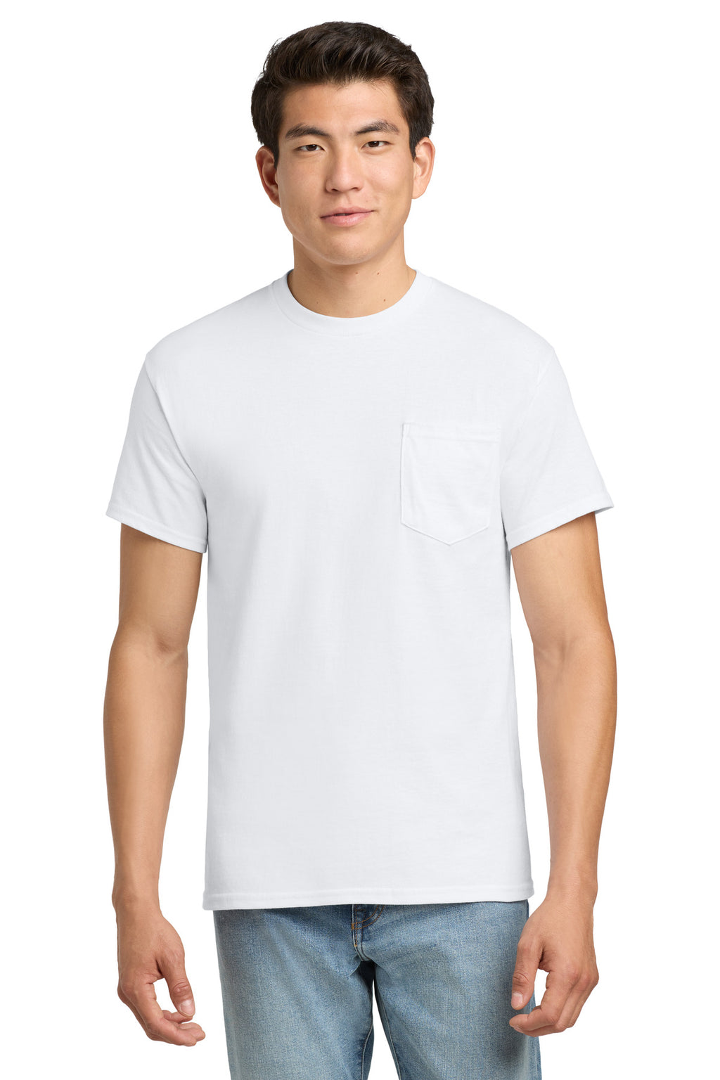Gildan - Ultra Cotton 100% US Cotton T-Shirt with Pocket. 2300 - White - front