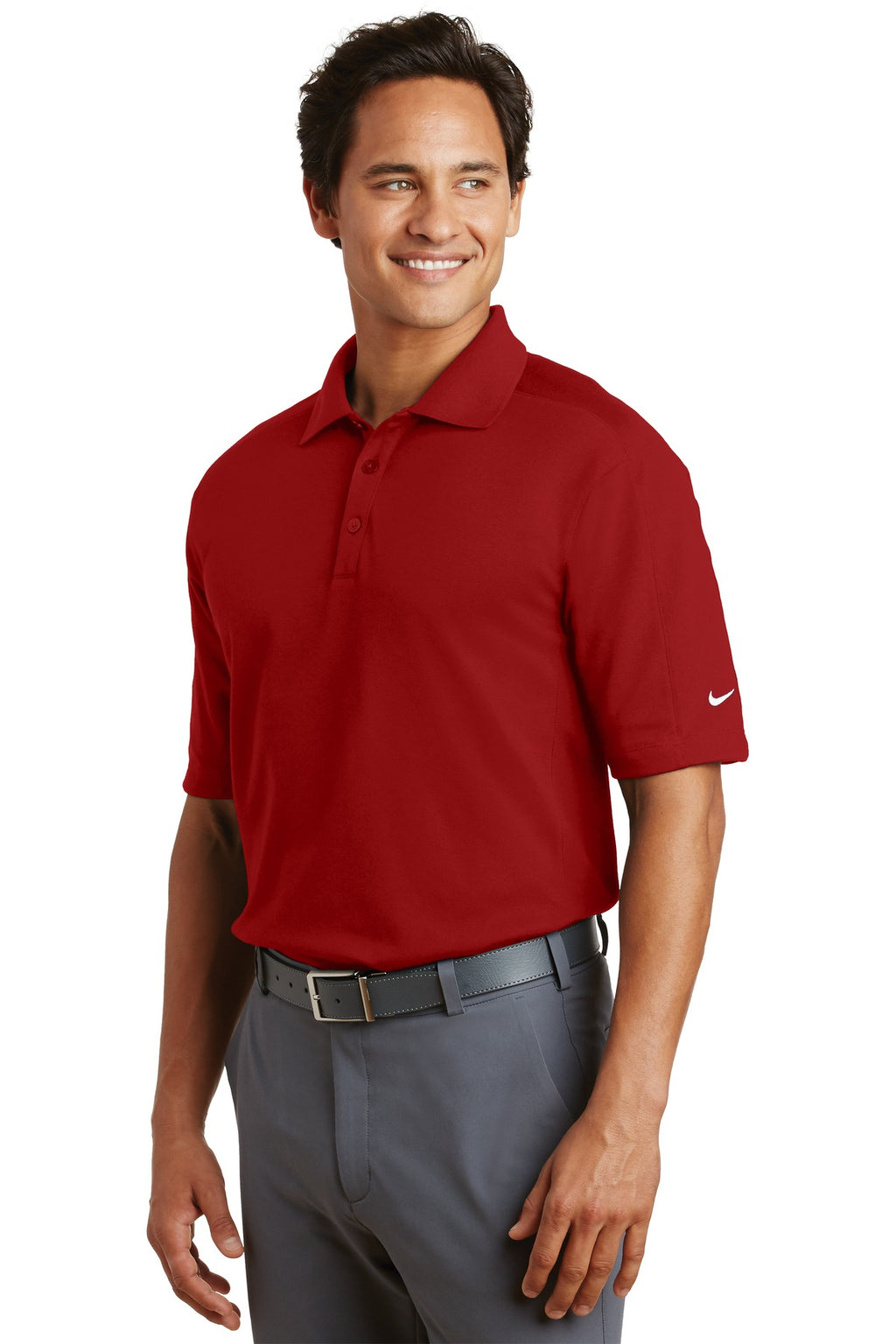 DISCONTINUED Nike Dri-FIT Pique II Polo. 244612 - Sport Red - three_q