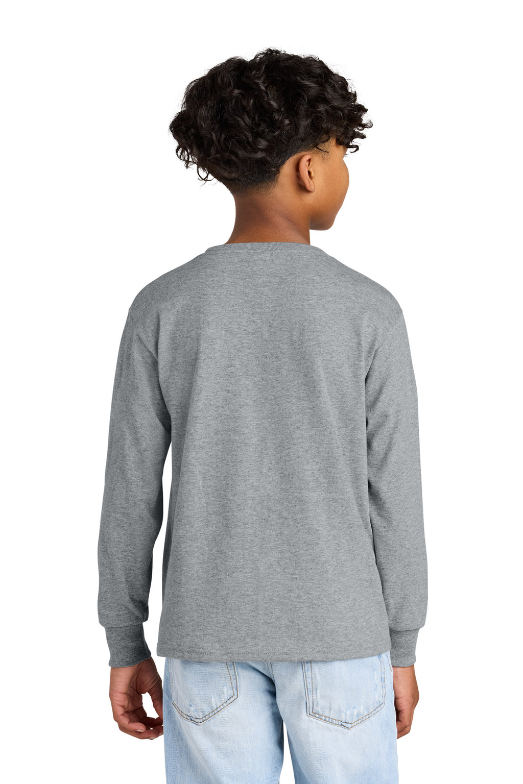 Jerzees Youth Dri-Power 50/50 Cotton/Poly Long Sleeve 29BL - Athletic Heather - back
