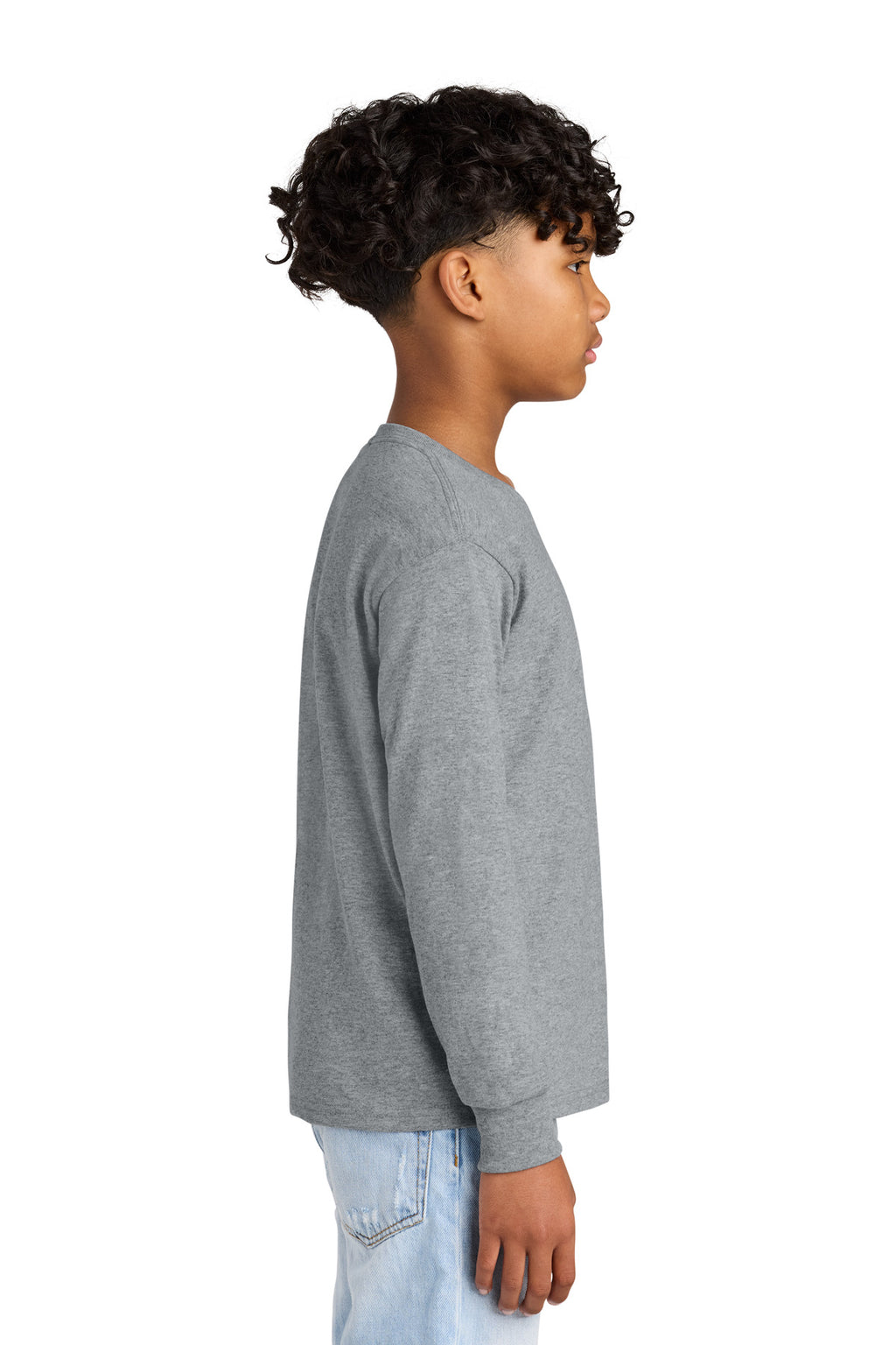 Jerzees Youth Dri-Power 50/50 Cotton/Poly Long Sleeve 29BL - Athletic Heather - side