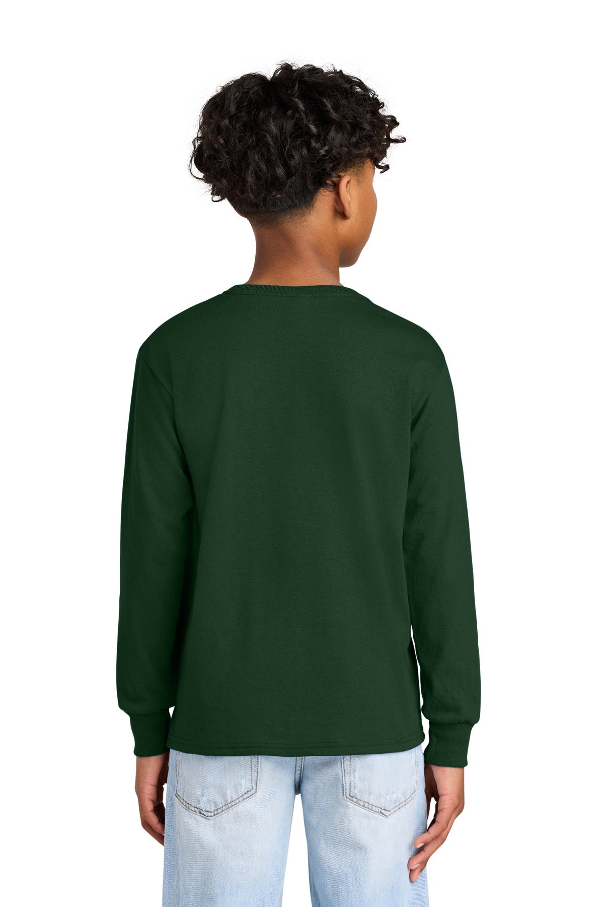 Jerzees Youth Dri-Power 50/50 Cotton/Poly Long Sleeve 29BL - Forest Green - back