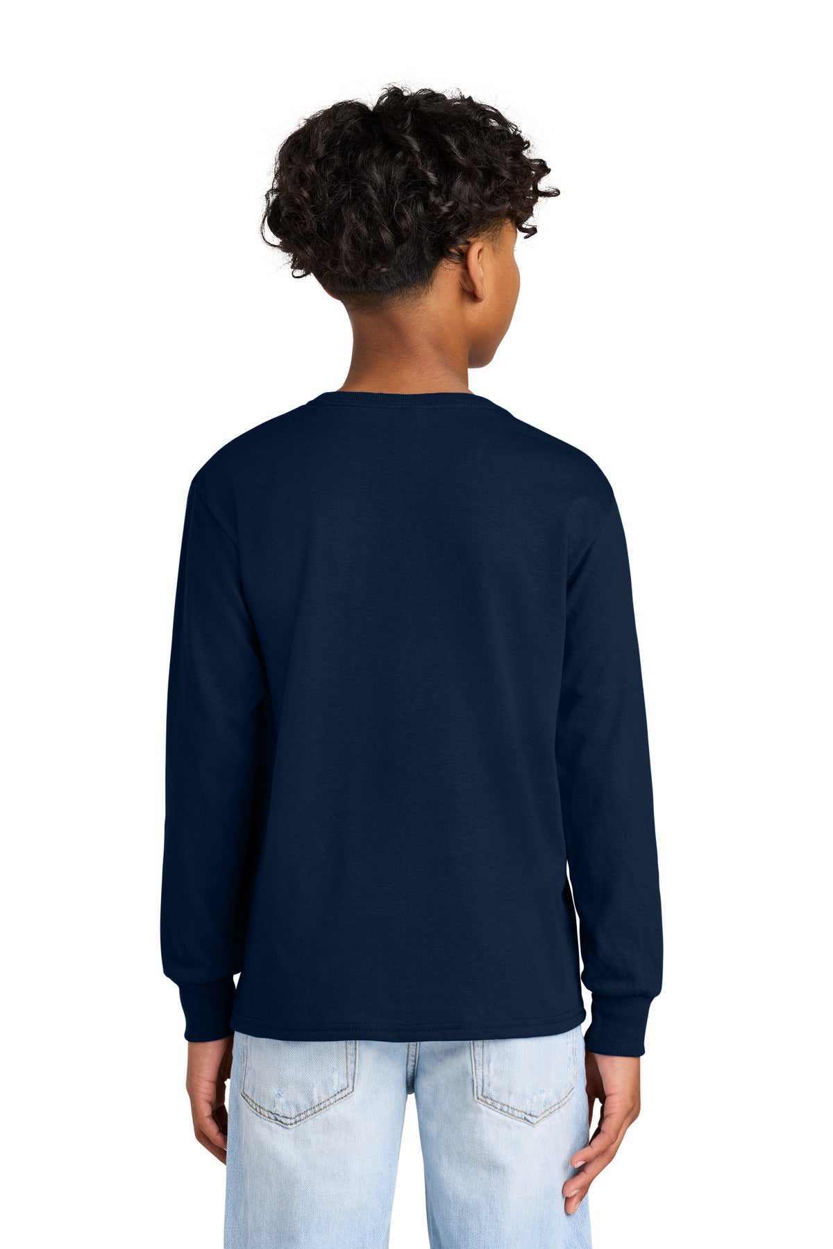 Jerzees Youth Dri-Power 50/50 Cotton/Poly Long Sleeve 29BL - J. Navy - back