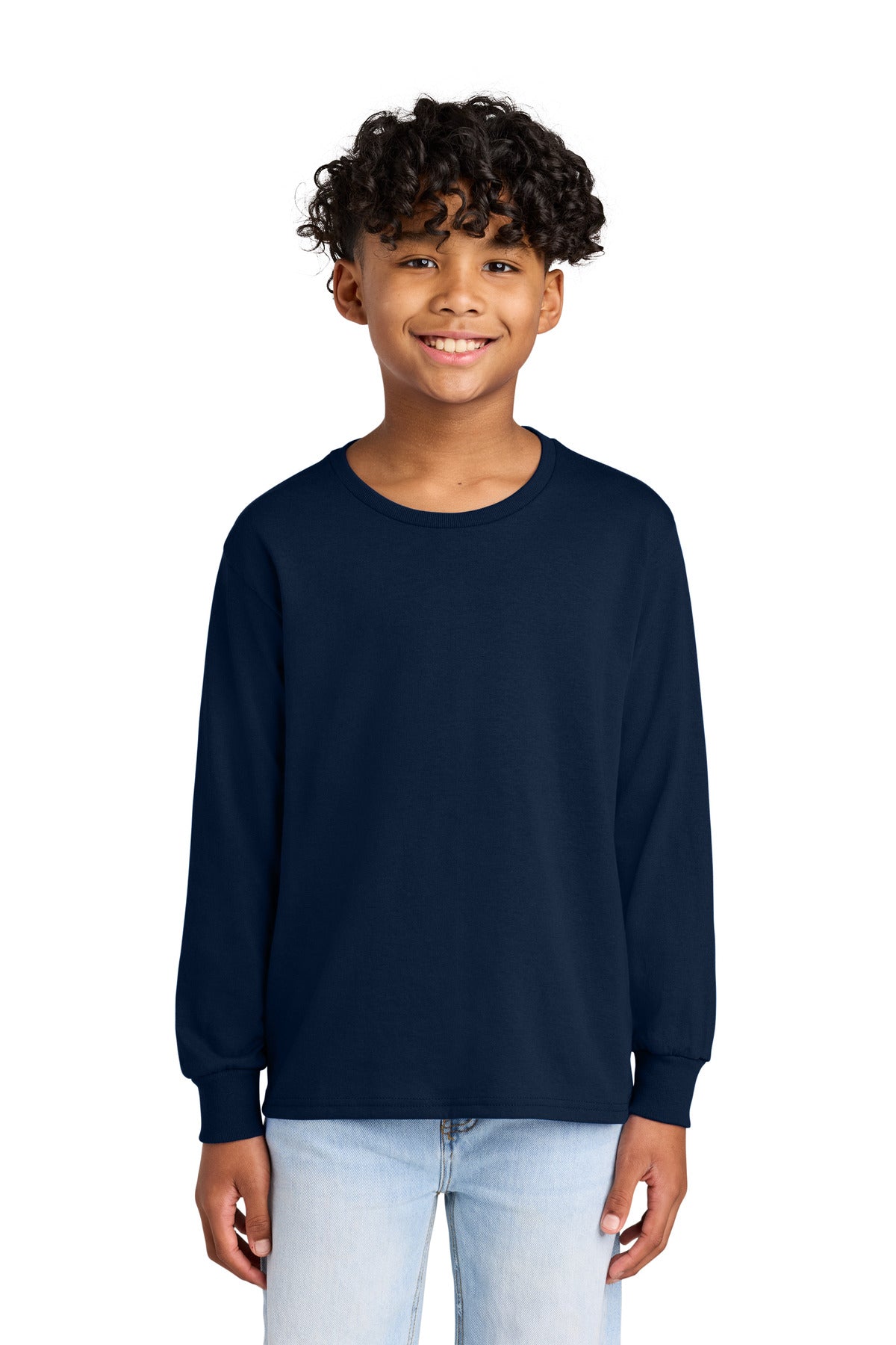 Jerzees Youth Dri-Power 50/50 Cotton/Poly Long Sleeve 29BL - J. Navy - front