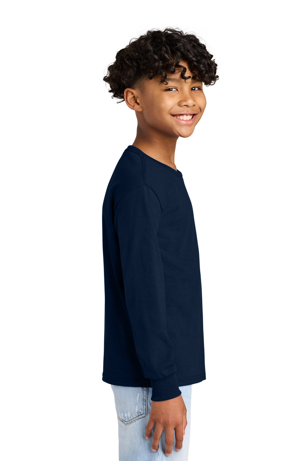 Jerzees Youth Dri-Power 50/50 Cotton/Poly Long Sleeve 29BL - J. Navy - side