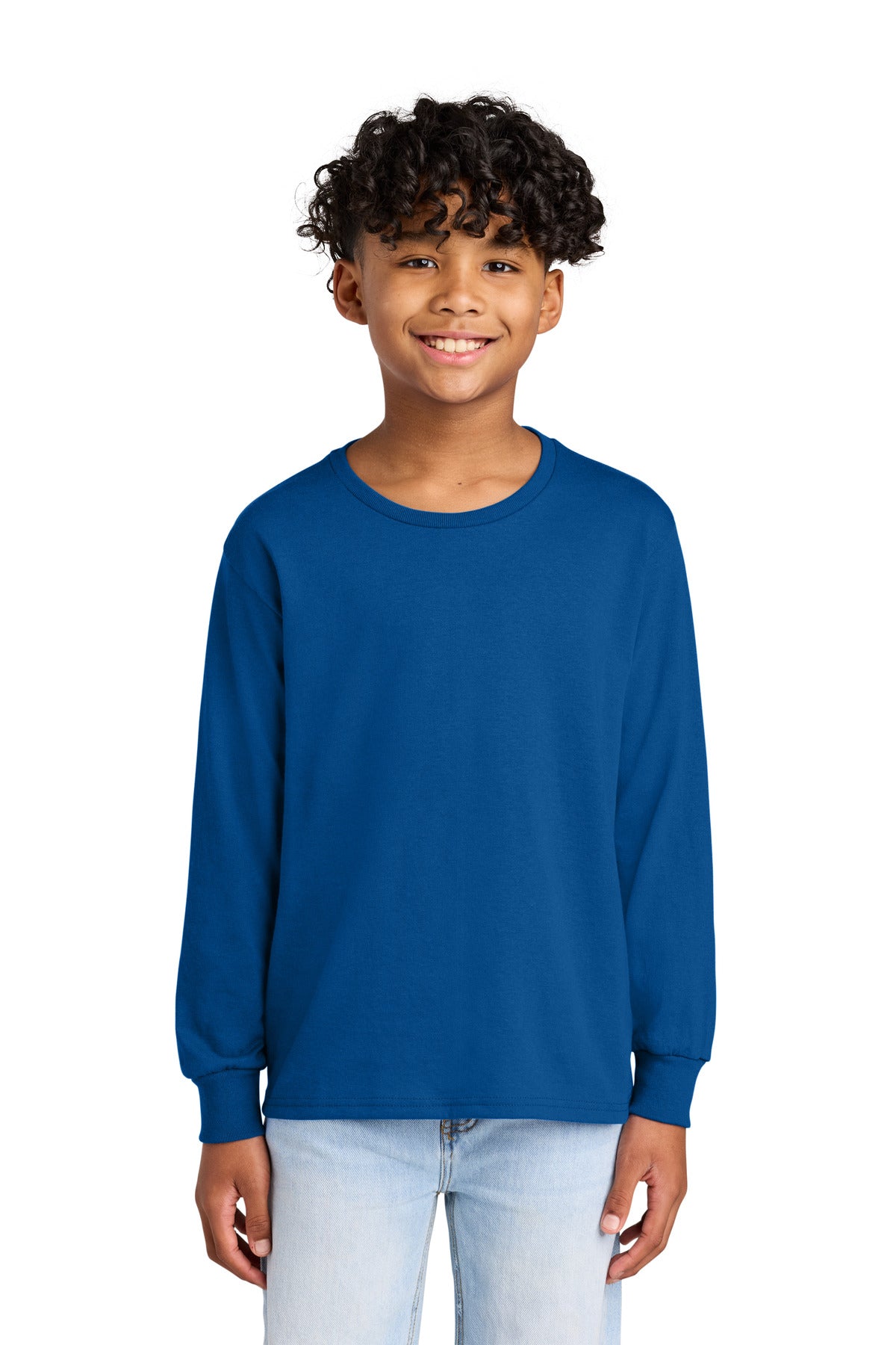 Jerzees Youth Dri-Power 50/50 Cotton/Poly Long Sleeve 29BL - Royal - front