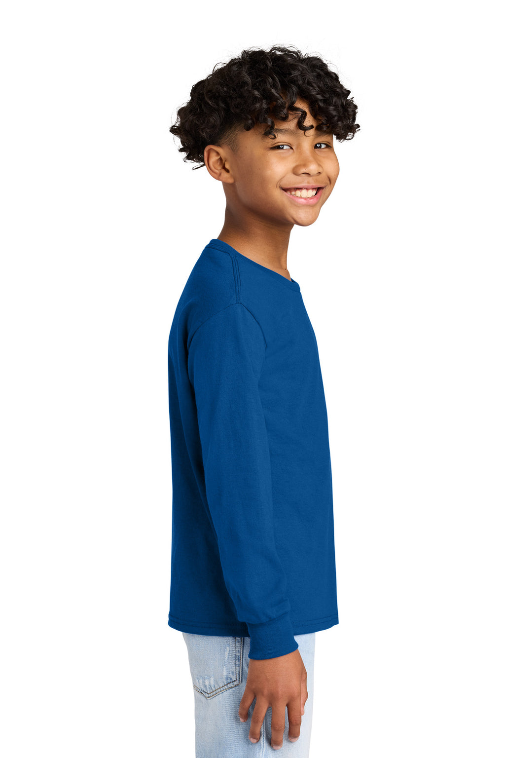 Jerzees Youth Dri-Power 50/50 Cotton/Poly Long Sleeve 29BL - Royal - side