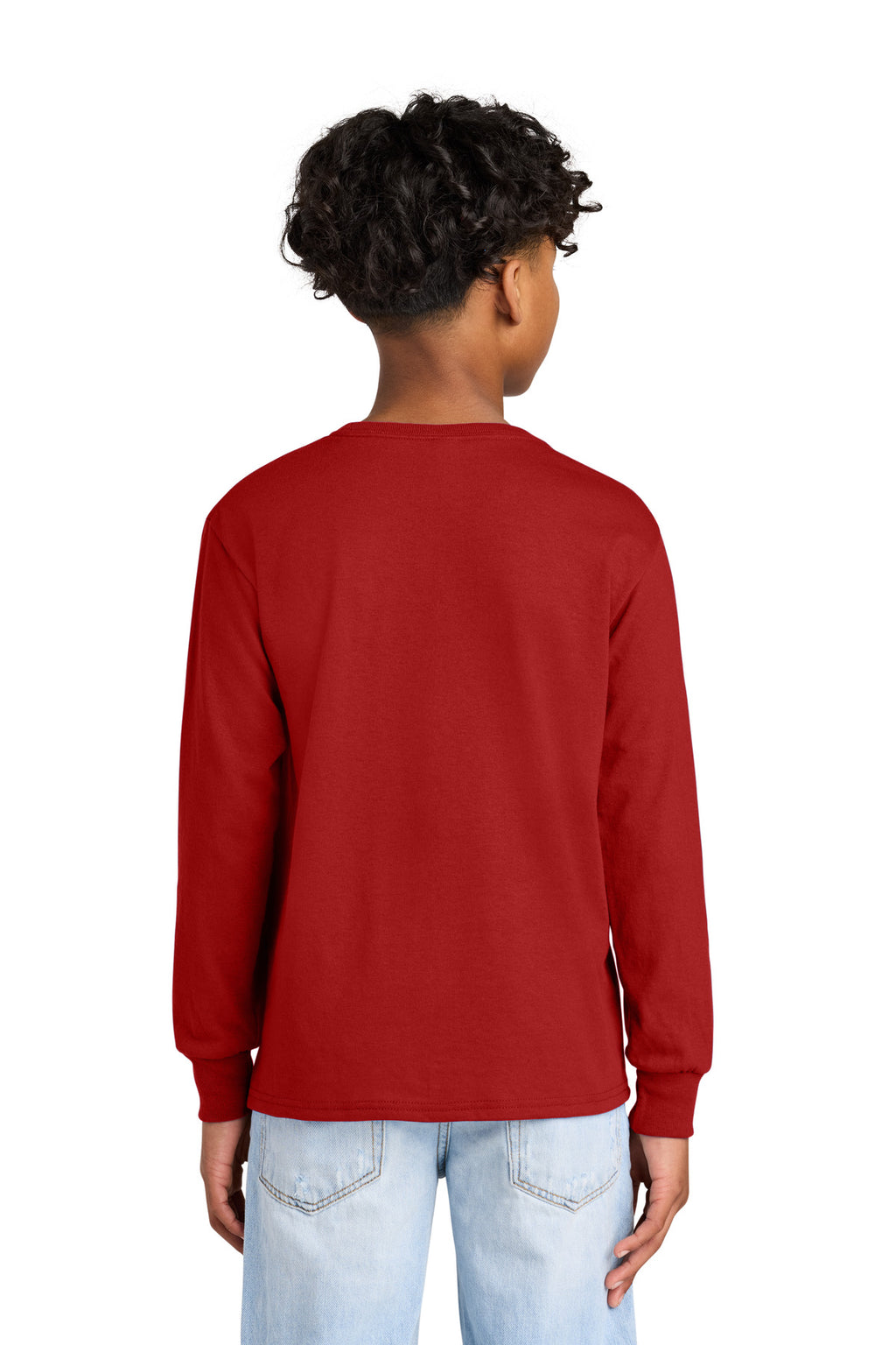 Jerzees Youth Dri-Power 50/50 Cotton/Poly Long Sleeve 29BL - True Red - back