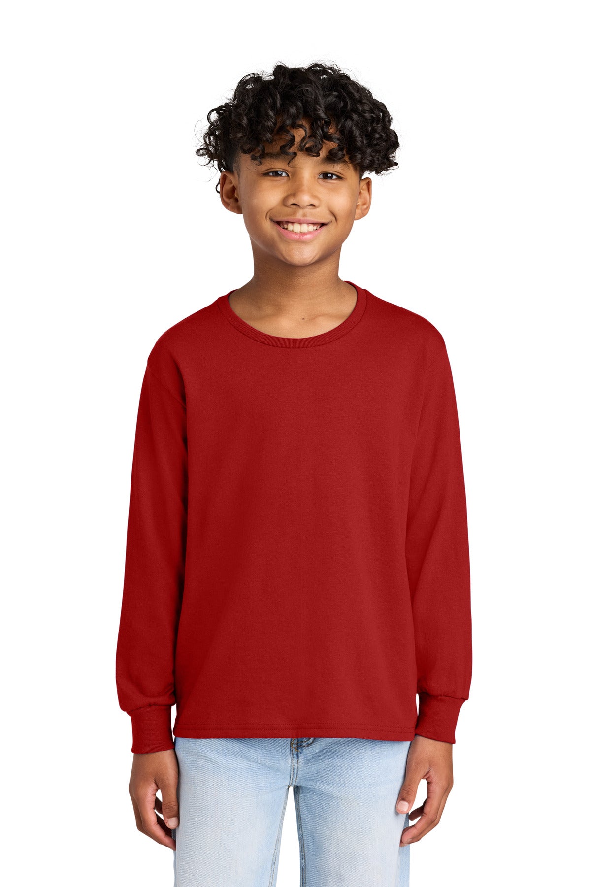 Jerzees Youth Dri-Power 50/50 Cotton/Poly Long Sleeve 29BL - True Red - front