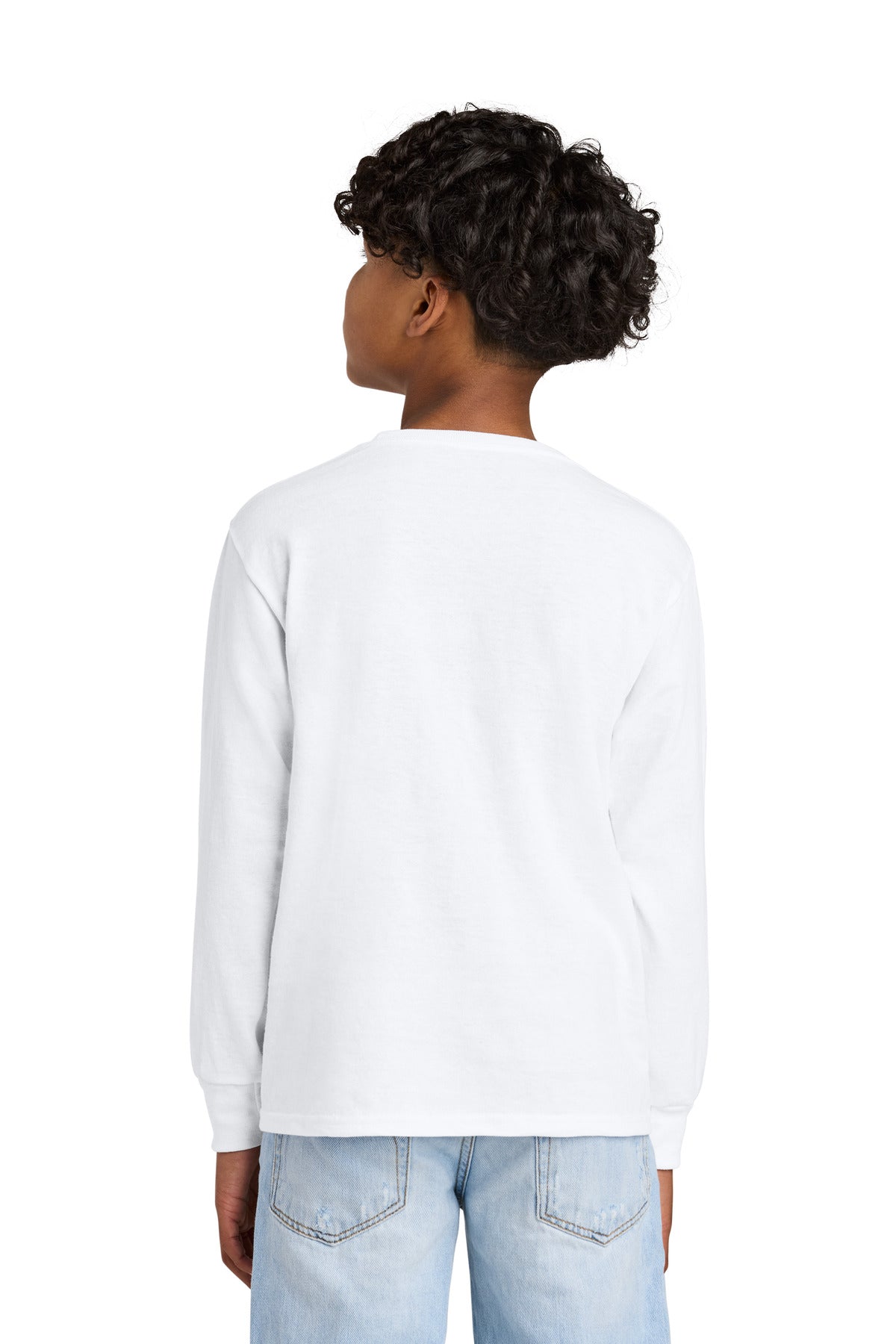 Jerzees Youth Dri-Power 50/50 Cotton/Poly Long Sleeve 29BL - White - back