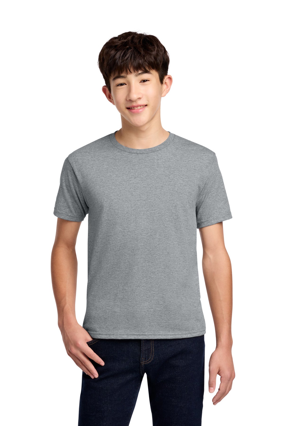 Jerzees - Youth Dri-Power 50/50 Cotton/Poly T-Shirt. 29B - Athletic Heather - front