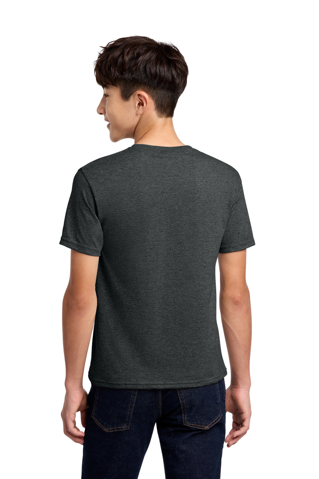 Jerzees - Youth Dri-Power 50/50 Cotton/Poly T-Shirt. 29B - Black Heather - back