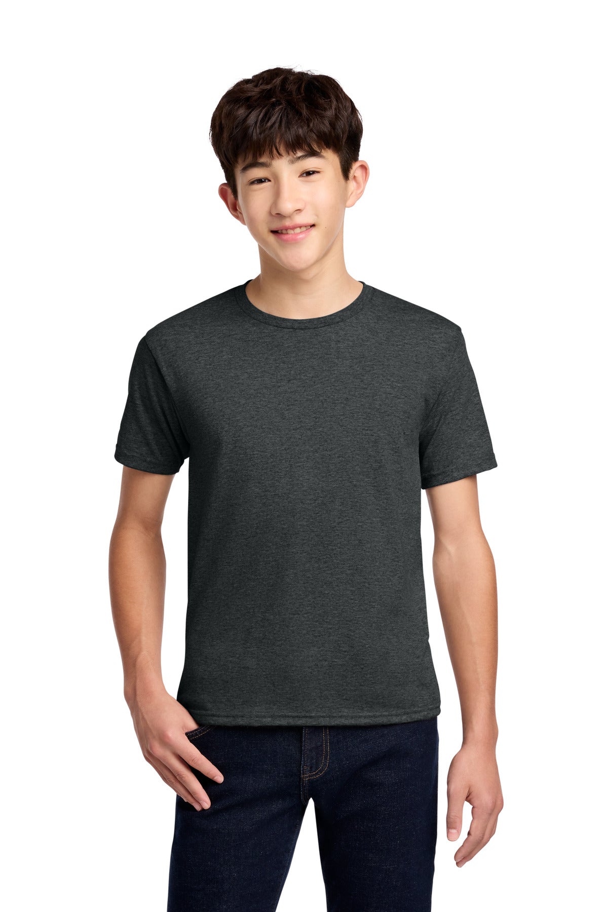 Jerzees - Youth Dri-Power 50/50 Cotton/Poly T-Shirt. 29B - Black Heather - front
