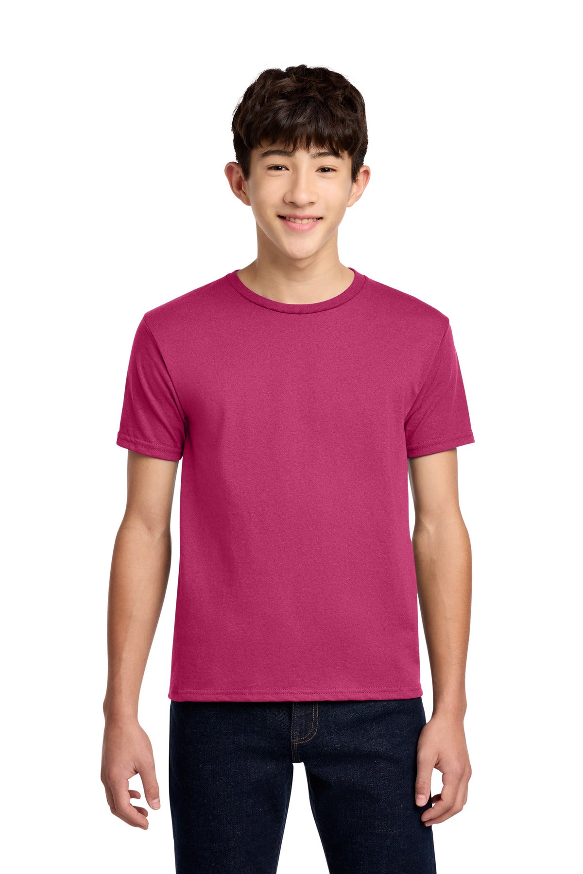 Jerzees - Youth Dri-Power 50/50 Cotton/Poly T-Shirt. 29B - Cyber Pink - front