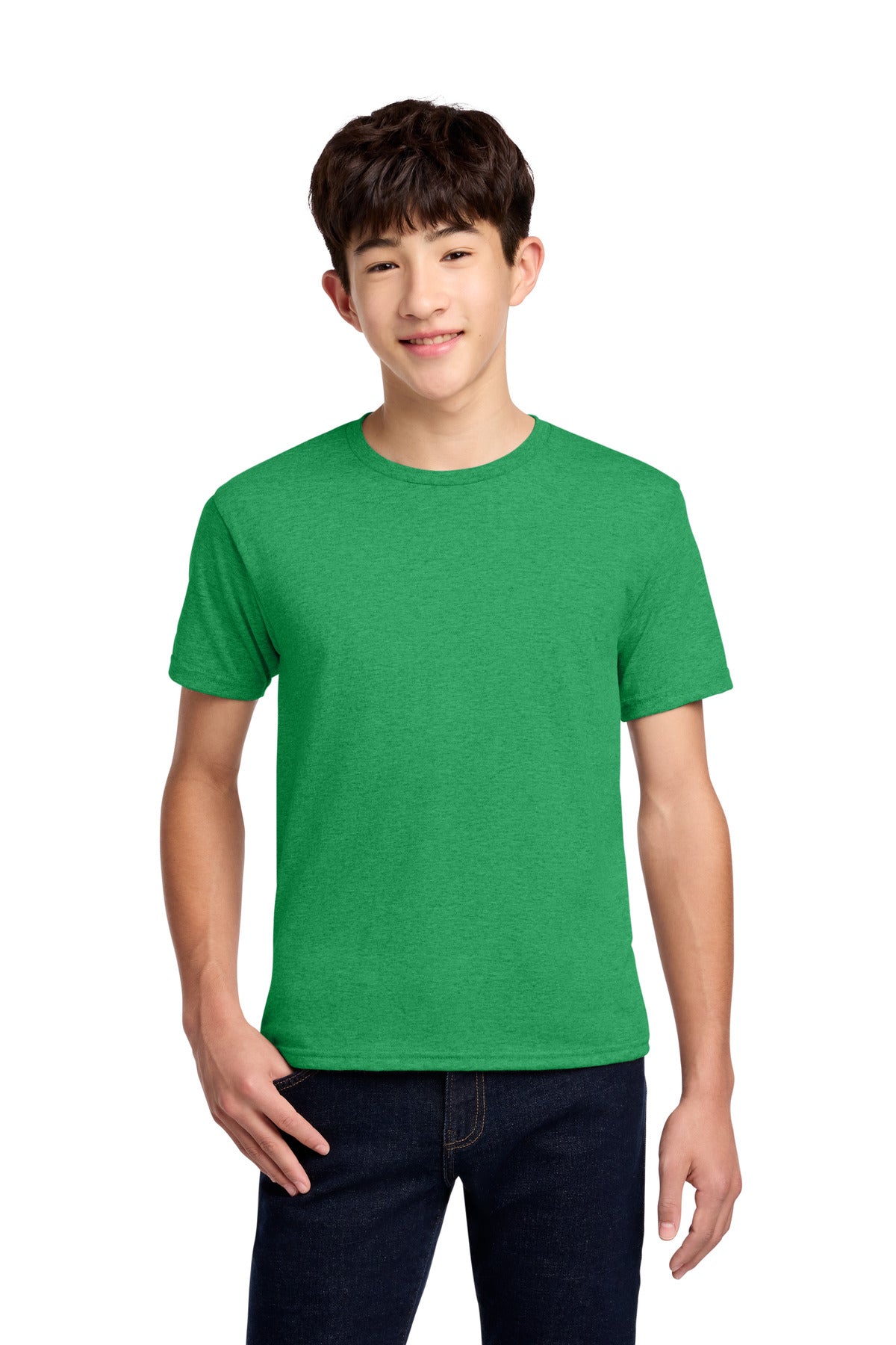 Jerzees - Youth Dri-Power 50/50 Cotton/Poly T-Shirt. 29B - Irish Green Heather - front