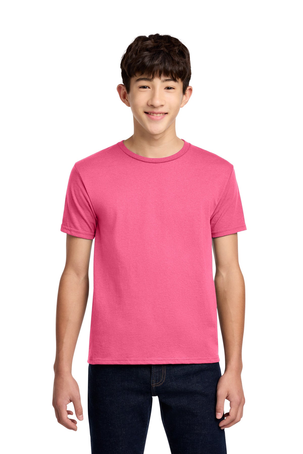 Jerzees - Youth Dri-Power 50/50 Cotton/Poly T-Shirt. 29B - Neon Pink - front