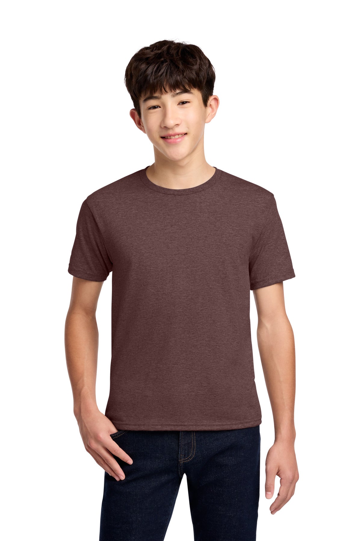 Jerzees - Youth Dri-Power 50/50 Cotton/Poly T-Shirt. 29B - Vintage Heather Maroon - front