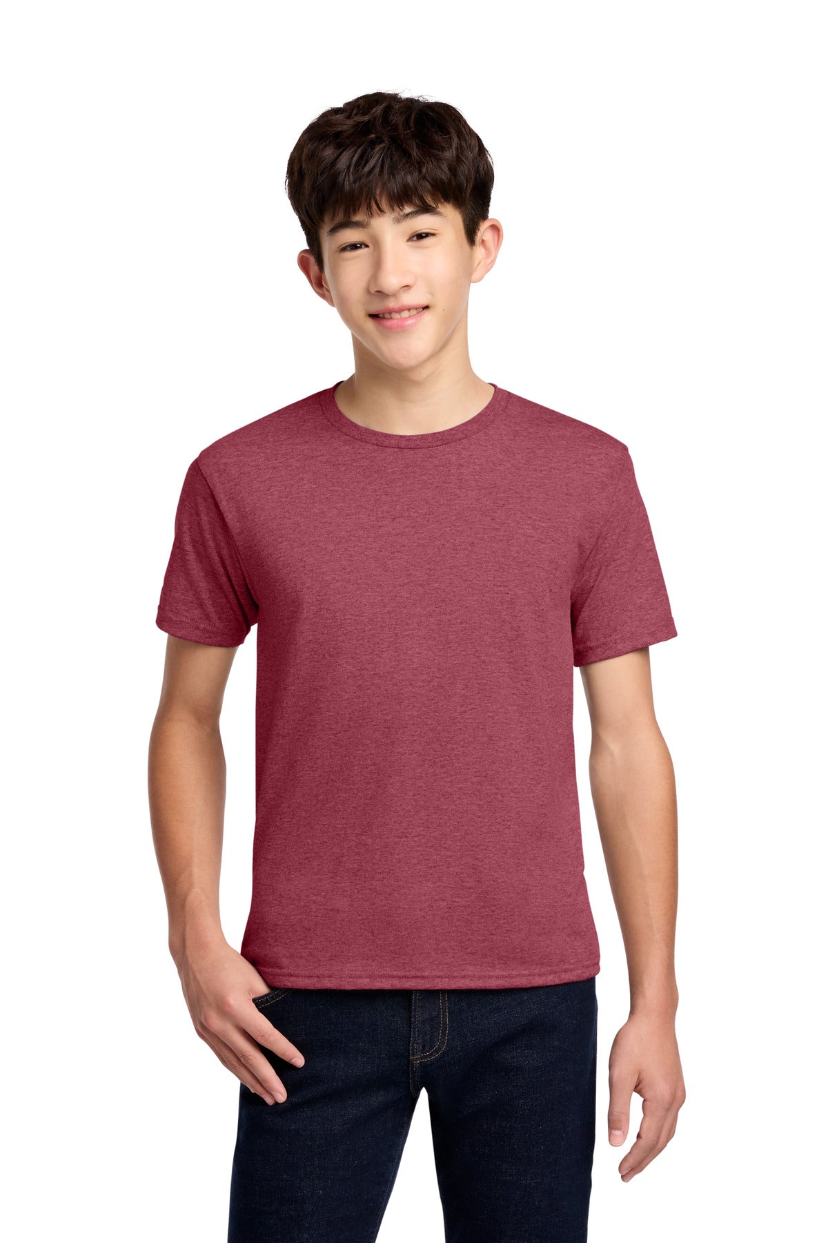 Jerzees - Youth Dri-Power 50/50 Cotton/Poly T-Shirt. 29B - Vintage Heather Red - front