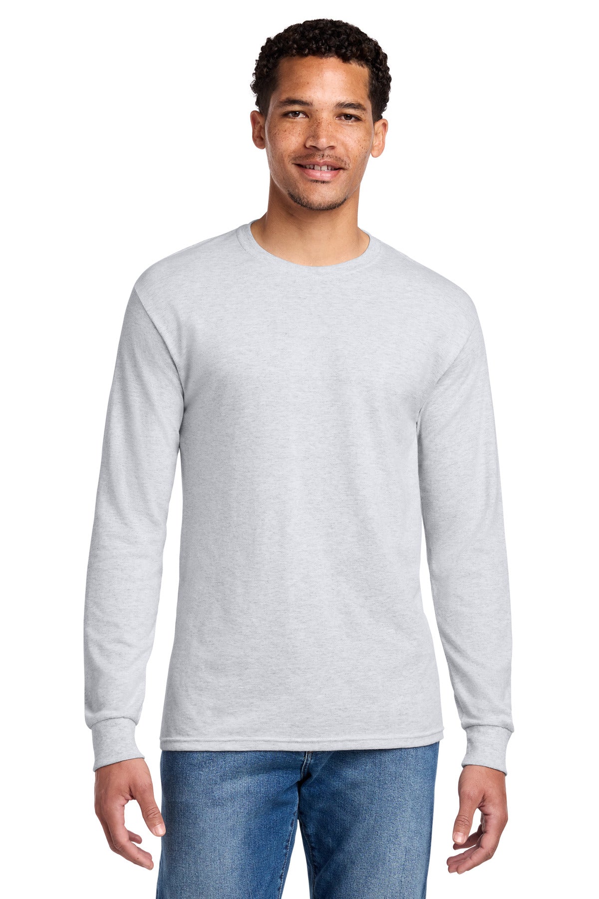 Jerzees - Dri-Power 50/50 Cotton/Poly Long Sleeve T-Shirt. 29LS - Ash - front