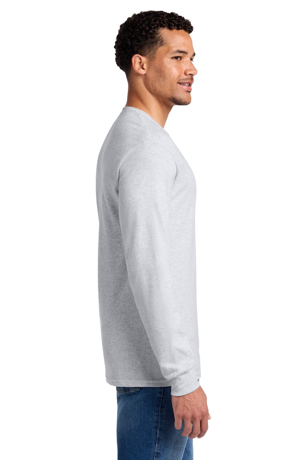 Jerzees - Dri-Power 50/50 Cotton/Poly Long Sleeve T-Shirt. 29LS - Ash - side