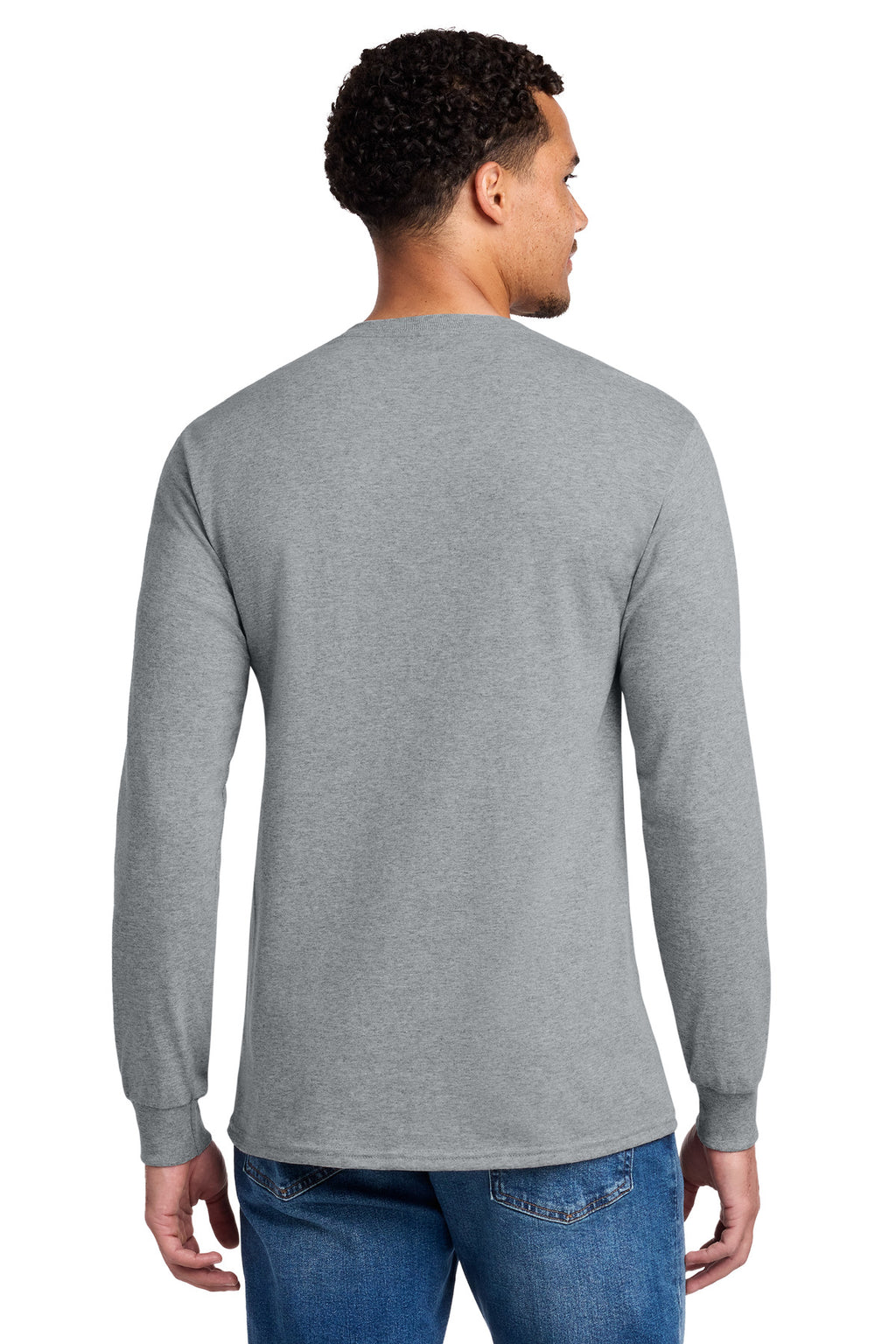 Jerzees - Dri-Power 50/50 Cotton/Poly Long Sleeve T-Shirt. 29LS - Athletic Heather - back