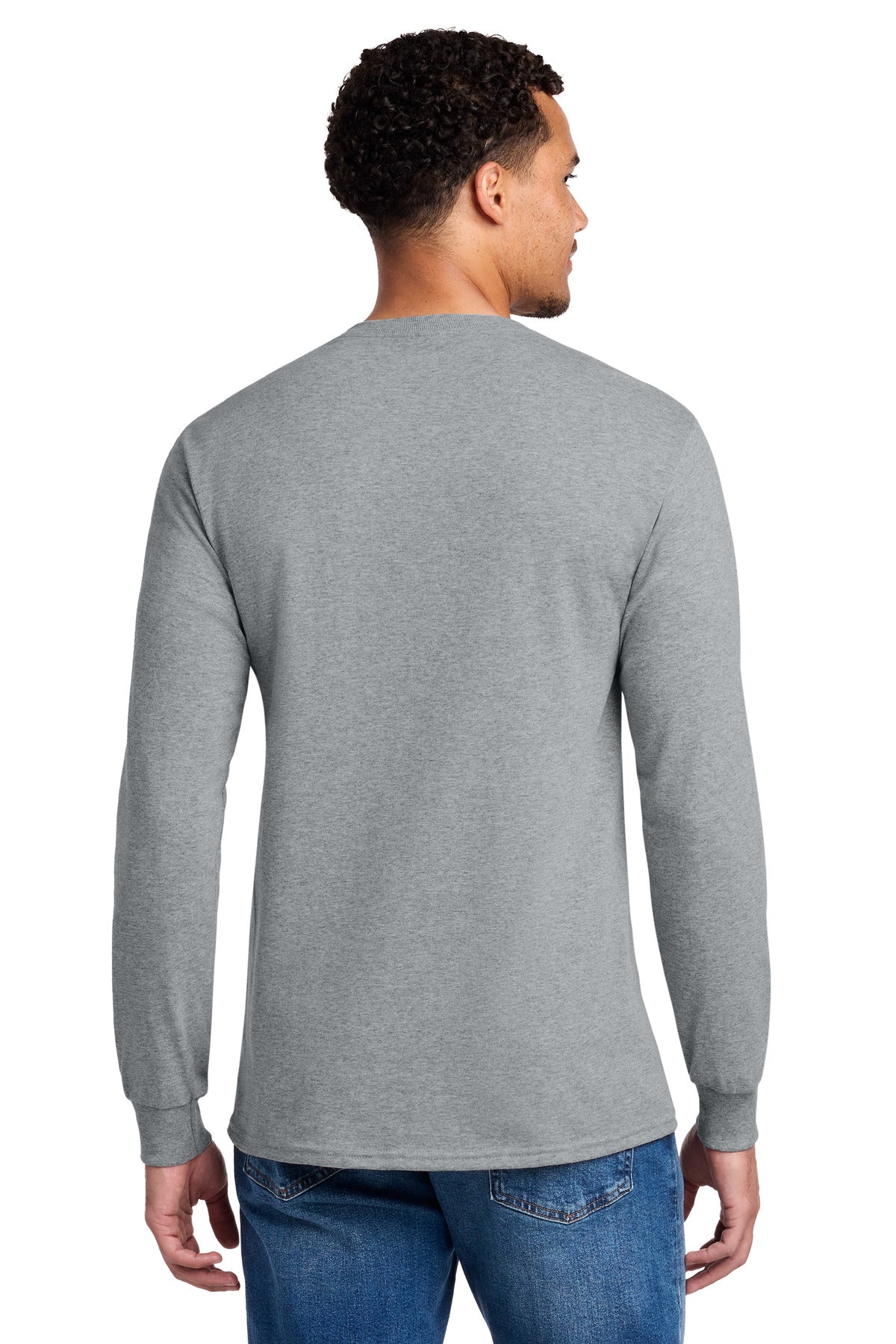 Jerzees - Dri-Power 50/50 Cotton/Poly Long Sleeve T-Shirt. 29LS - Athletic Heather - back