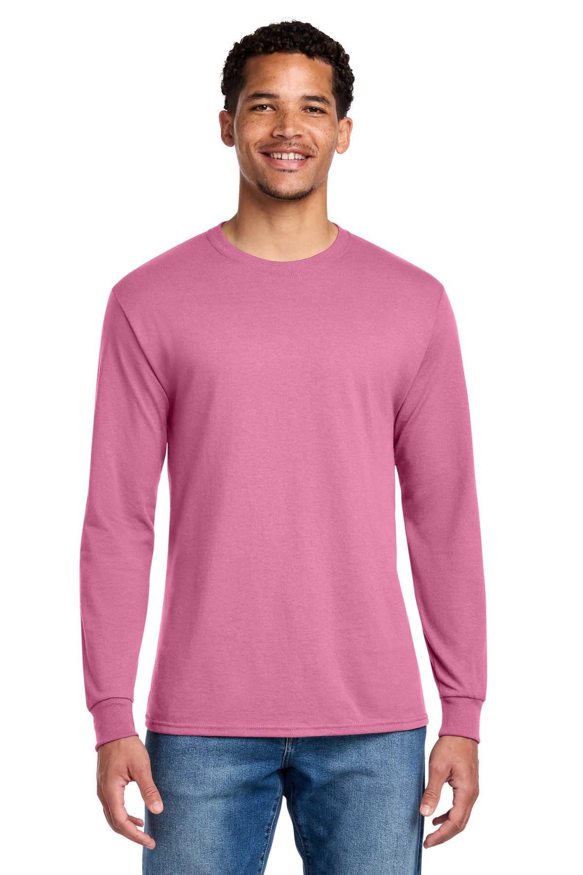 Jerzees - Dri-Power 50/50 Cotton/Poly Long Sleeve T-Shirt. 29LS - Azalea - front