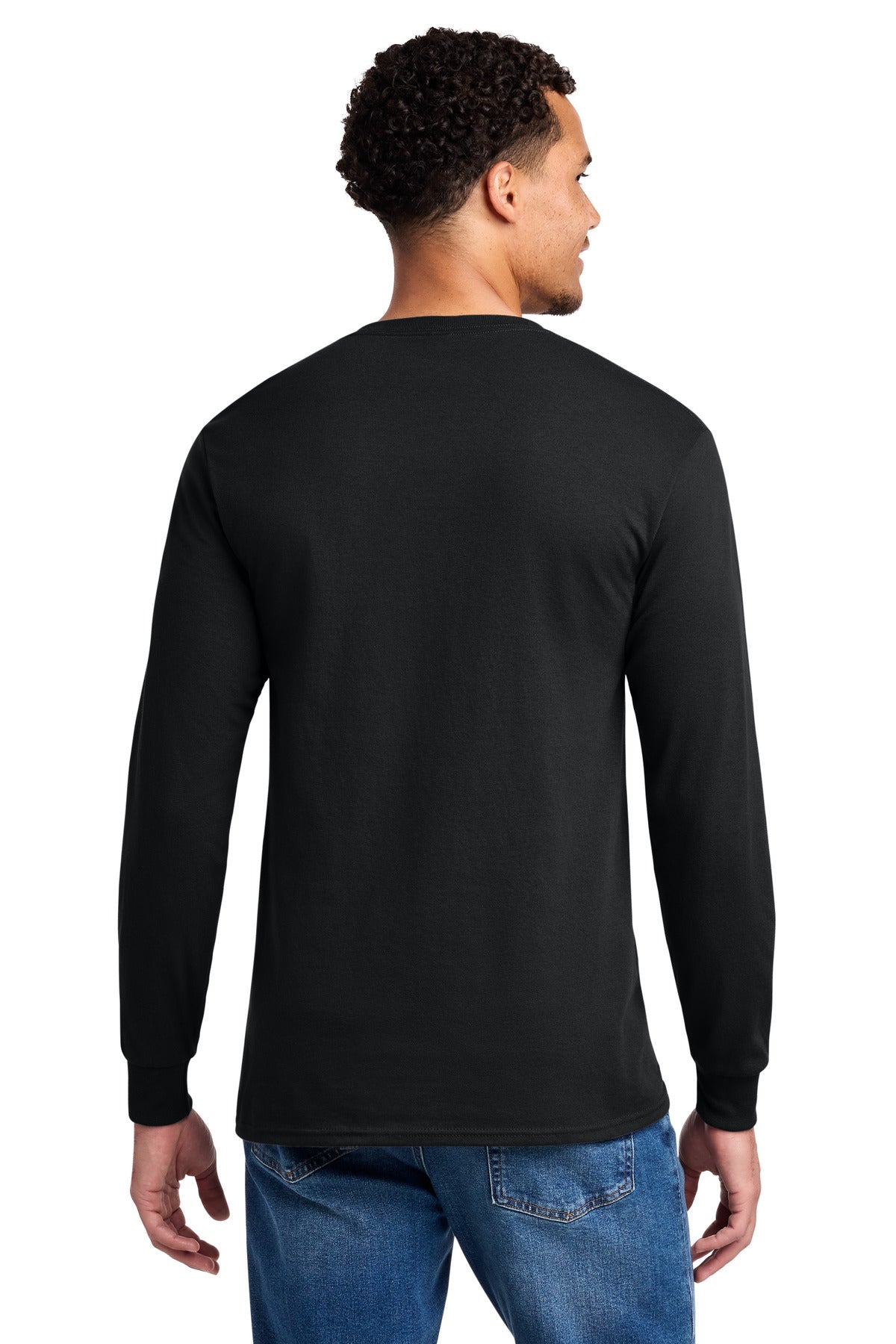 Jerzees - Dri-Power 50/50 Cotton/Poly Long Sleeve T-Shirt. 29LS - Black - back