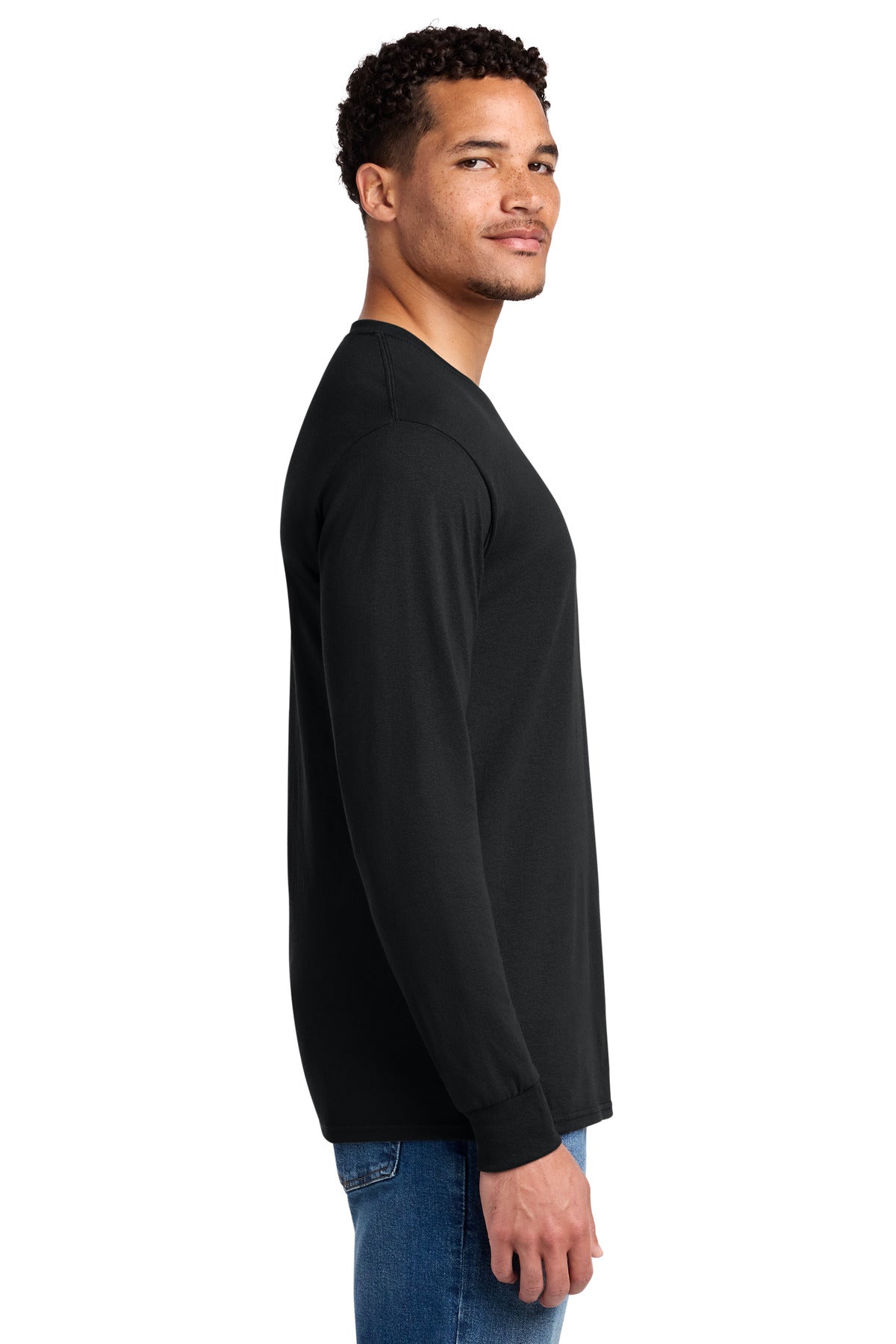Jerzees - Dri-Power 50/50 Cotton/Poly Long Sleeve T-Shirt. 29LS - Black - side