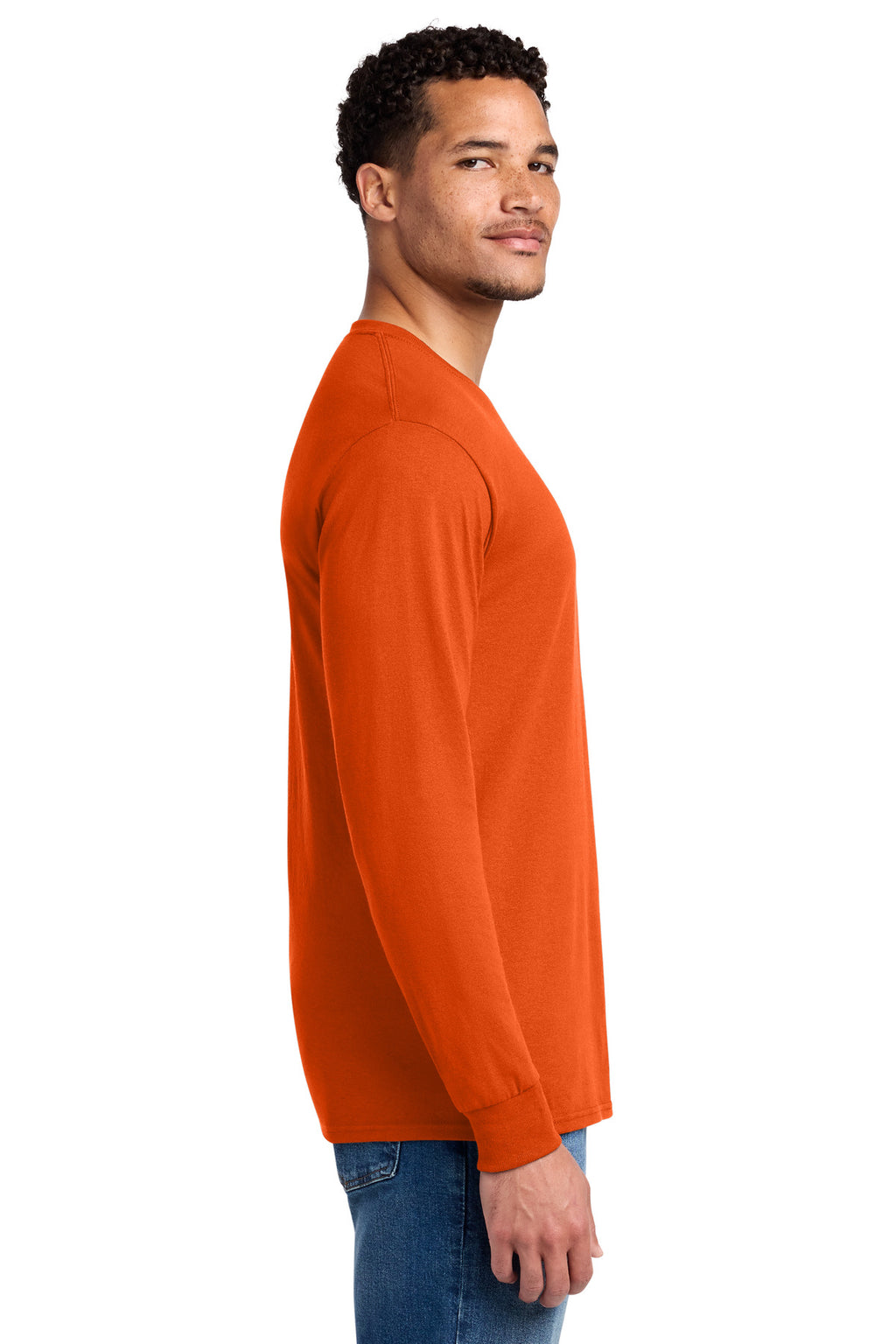 Jerzees - Dri-Power 50/50 Cotton/Poly Long Sleeve T-Shirt. 29LS - Burnt Orange - side