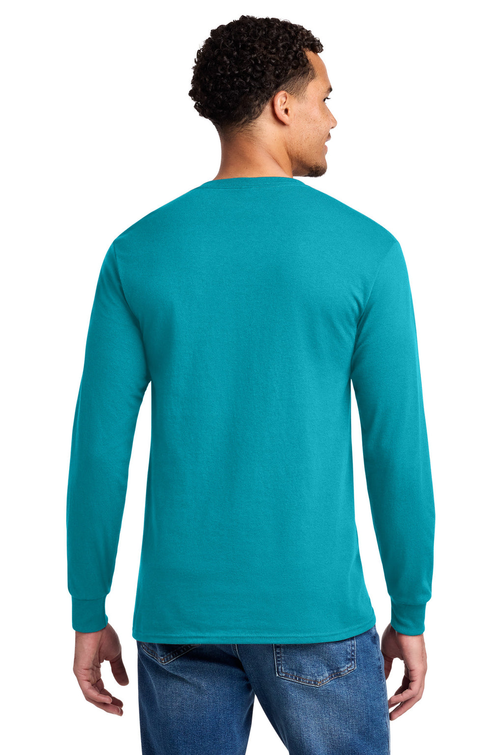 Jerzees - Dri-Power 50/50 Cotton/Poly Long Sleeve T-Shirt. 29LS - California Blue - back