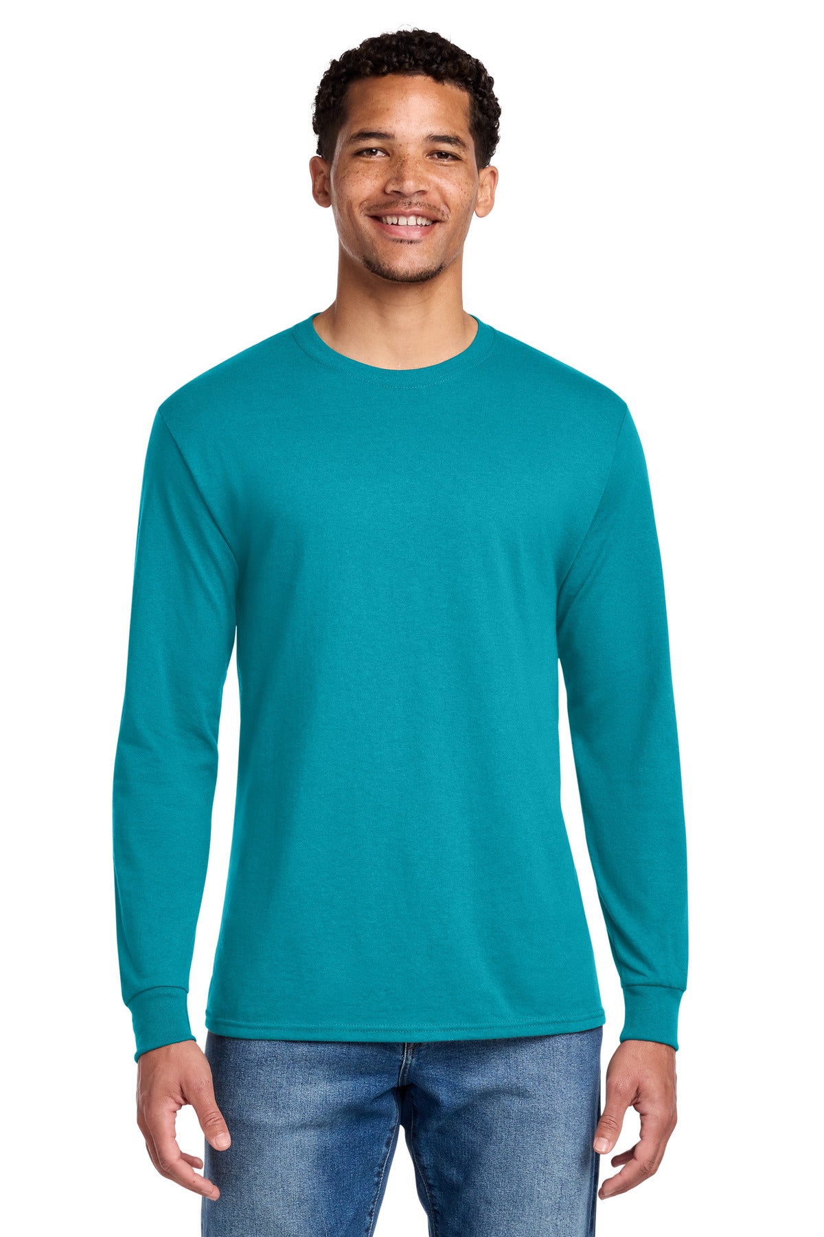 Jerzees - Dri-Power 50/50 Cotton/Poly Long Sleeve T-Shirt. 29LS - California Blue - front