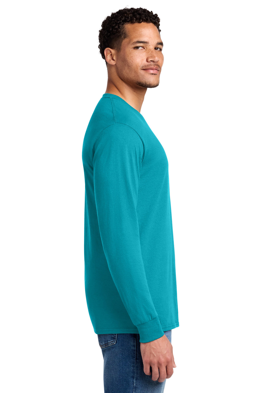 Jerzees - Dri-Power 50/50 Cotton/Poly Long Sleeve T-Shirt. 29LS - California Blue - side