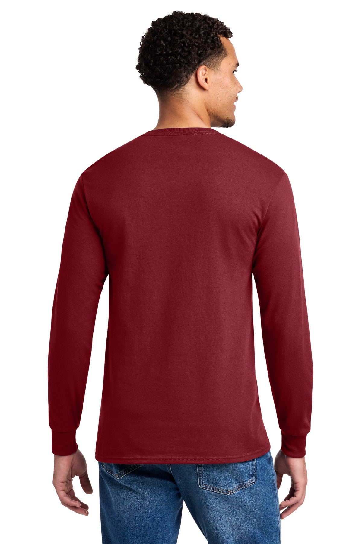 Jerzees - Dri-Power 50/50 Cotton/Poly Long Sleeve T-Shirt. 29LS - Cardinal - back