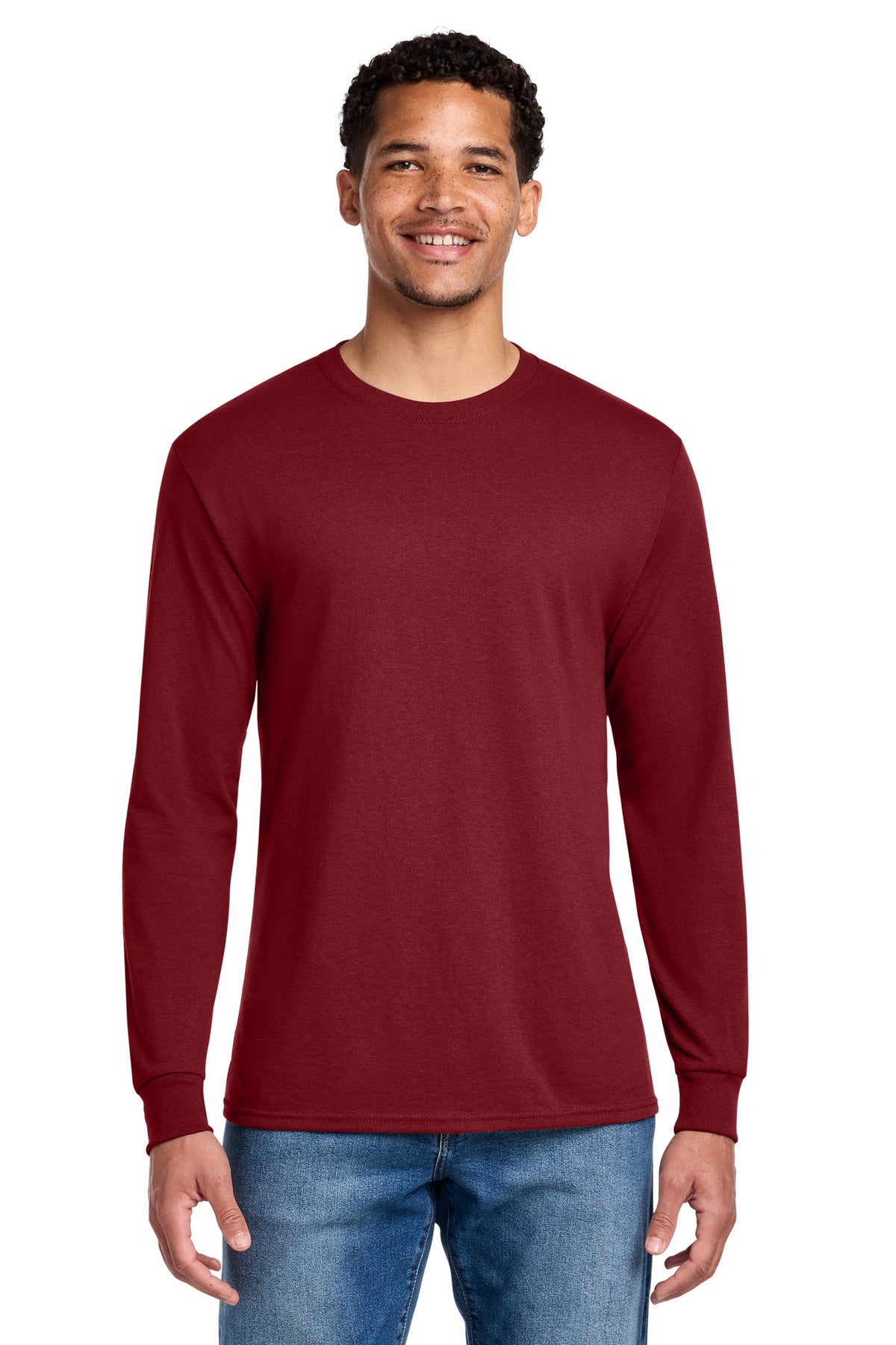 Jerzees - Dri-Power 50/50 Cotton/Poly Long Sleeve T-Shirt. 29LS - Cardinal - front