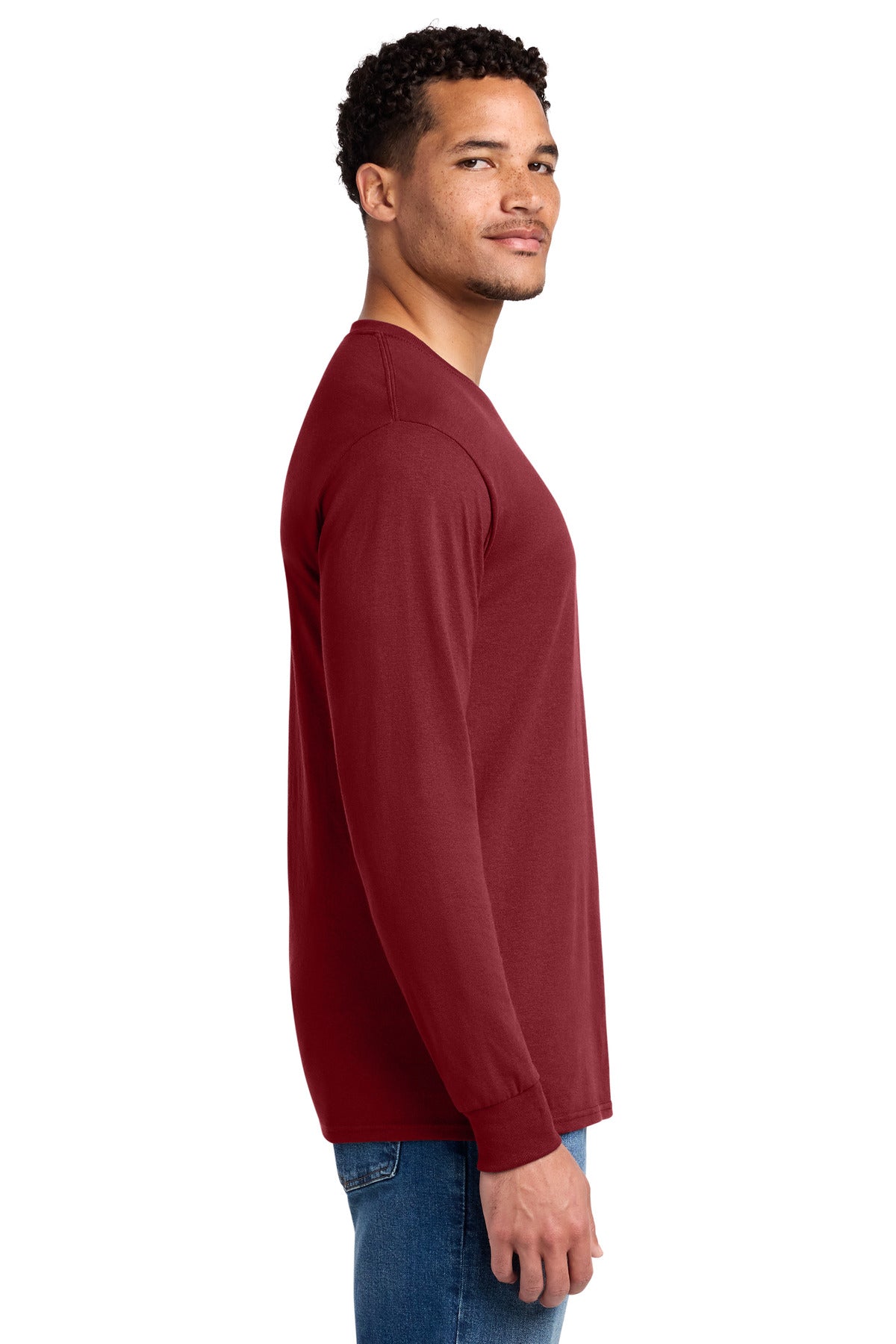 Jerzees - Dri-Power 50/50 Cotton/Poly Long Sleeve T-Shirt. 29LS - Cardinal - side
