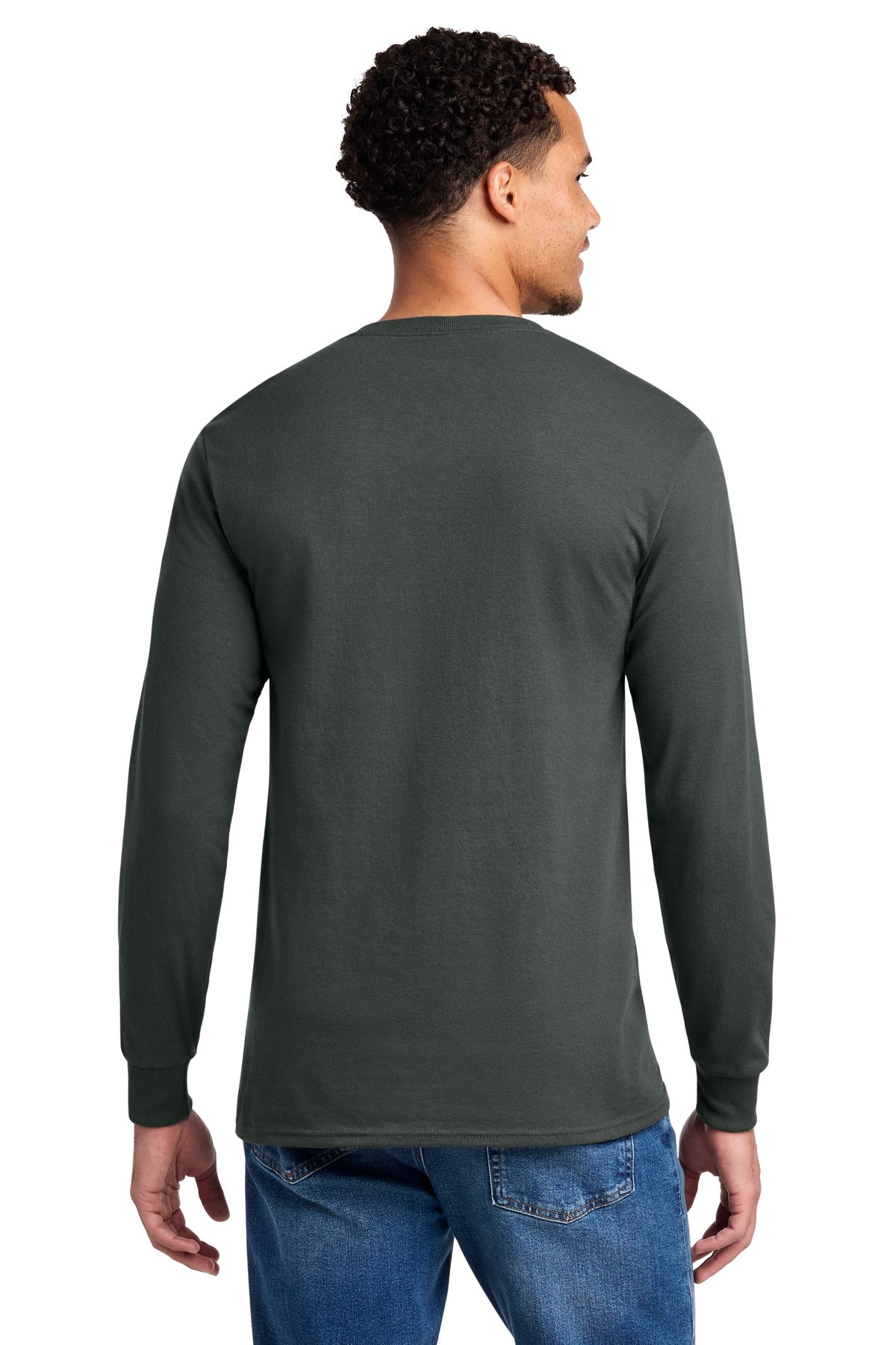 Jerzees - Dri-Power 50/50 Cotton/Poly Long Sleeve T-Shirt. 29LS - Charcoal Grey - back