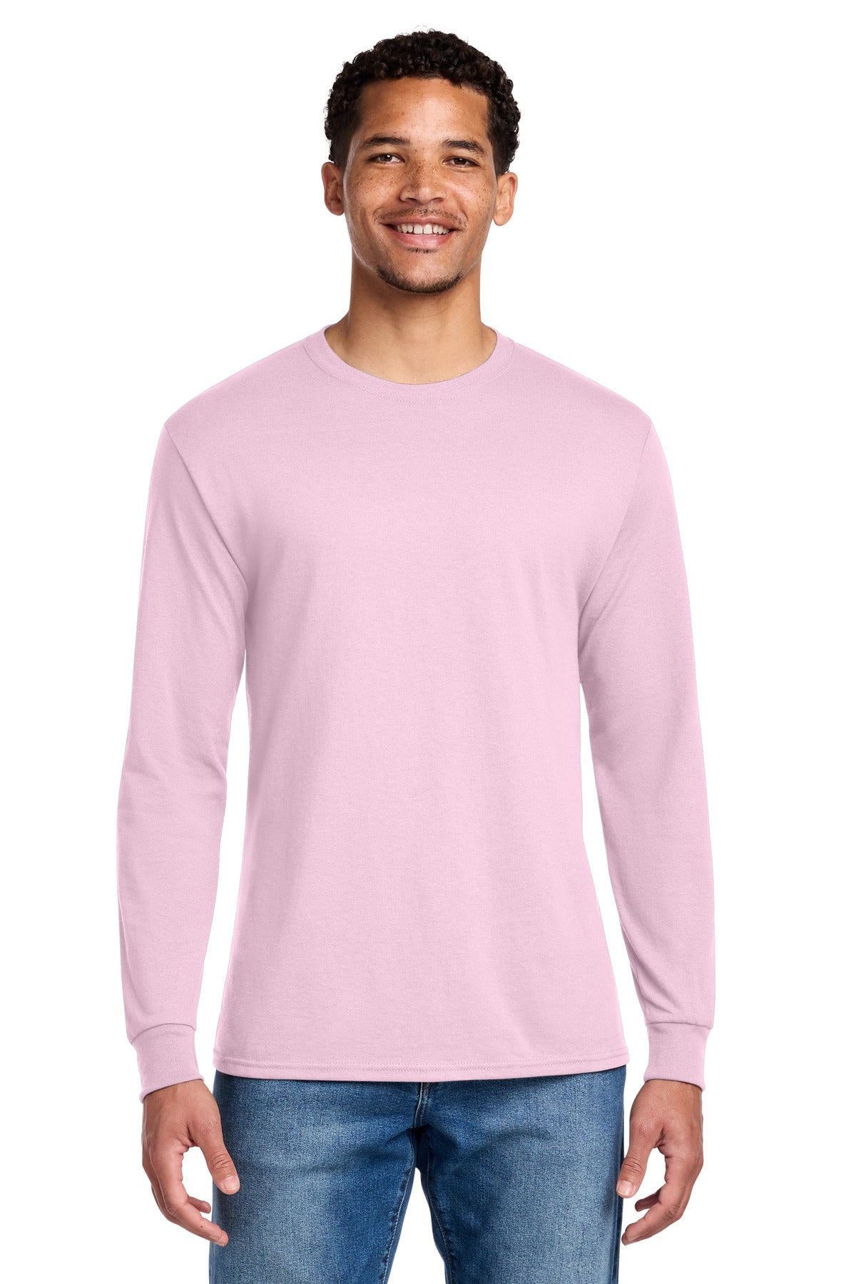 Jerzees - Dri-Power 50/50 Cotton/Poly Long Sleeve T-Shirt. 29LS - Classic Pink - front
