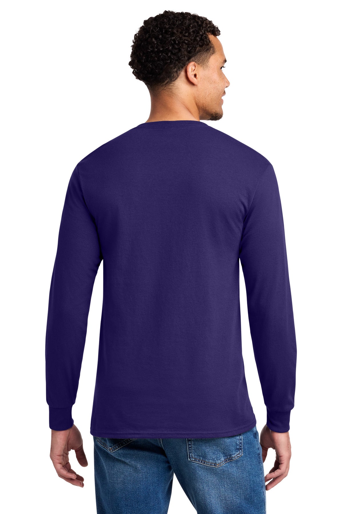 Jerzees - Dri-Power 50/50 Cotton/Poly Long Sleeve T-Shirt. 29LS - Deep Purple - back
