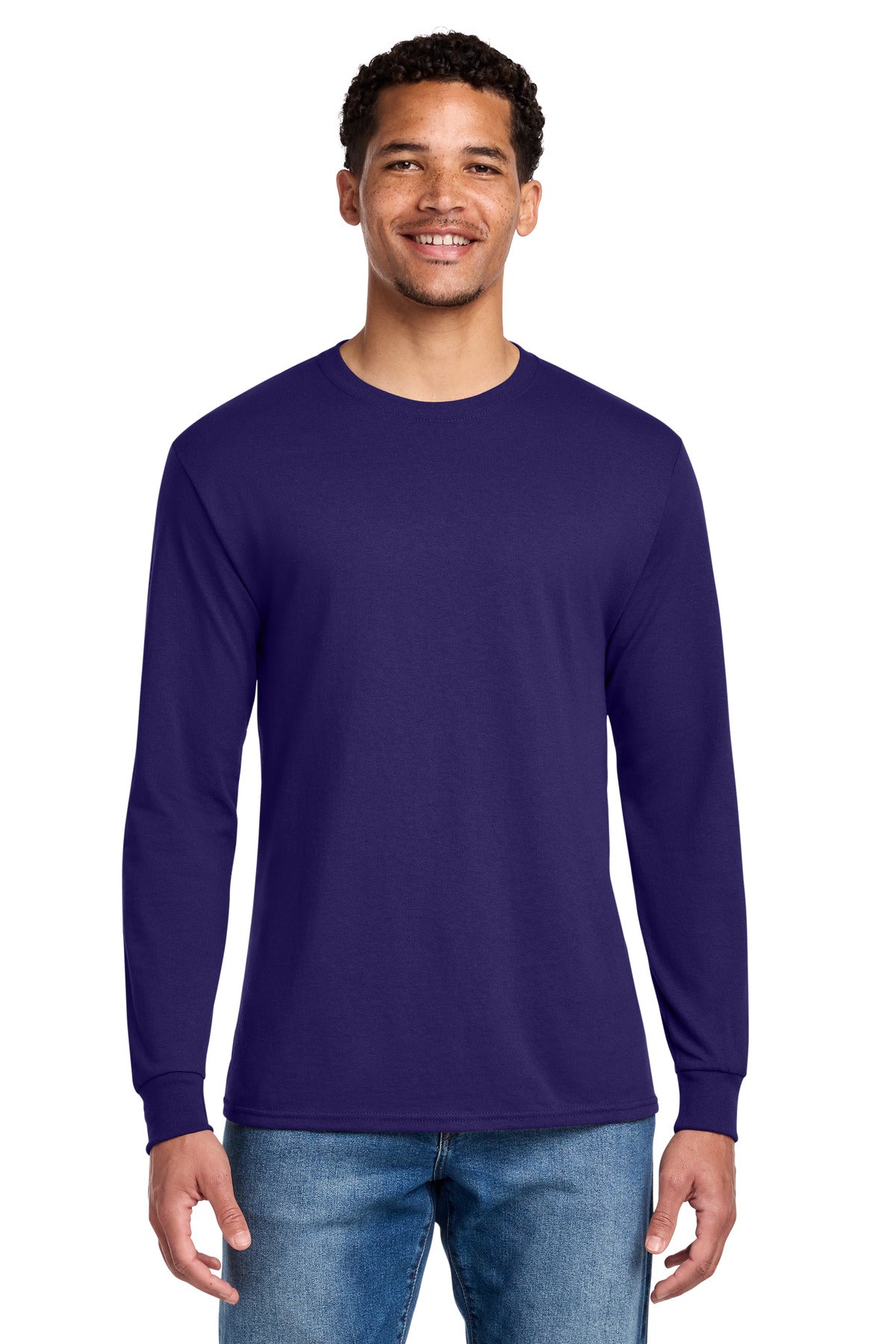 Jerzees - Dri-Power 50/50 Cotton/Poly Long Sleeve T-Shirt. 29LS - Deep Purple - front