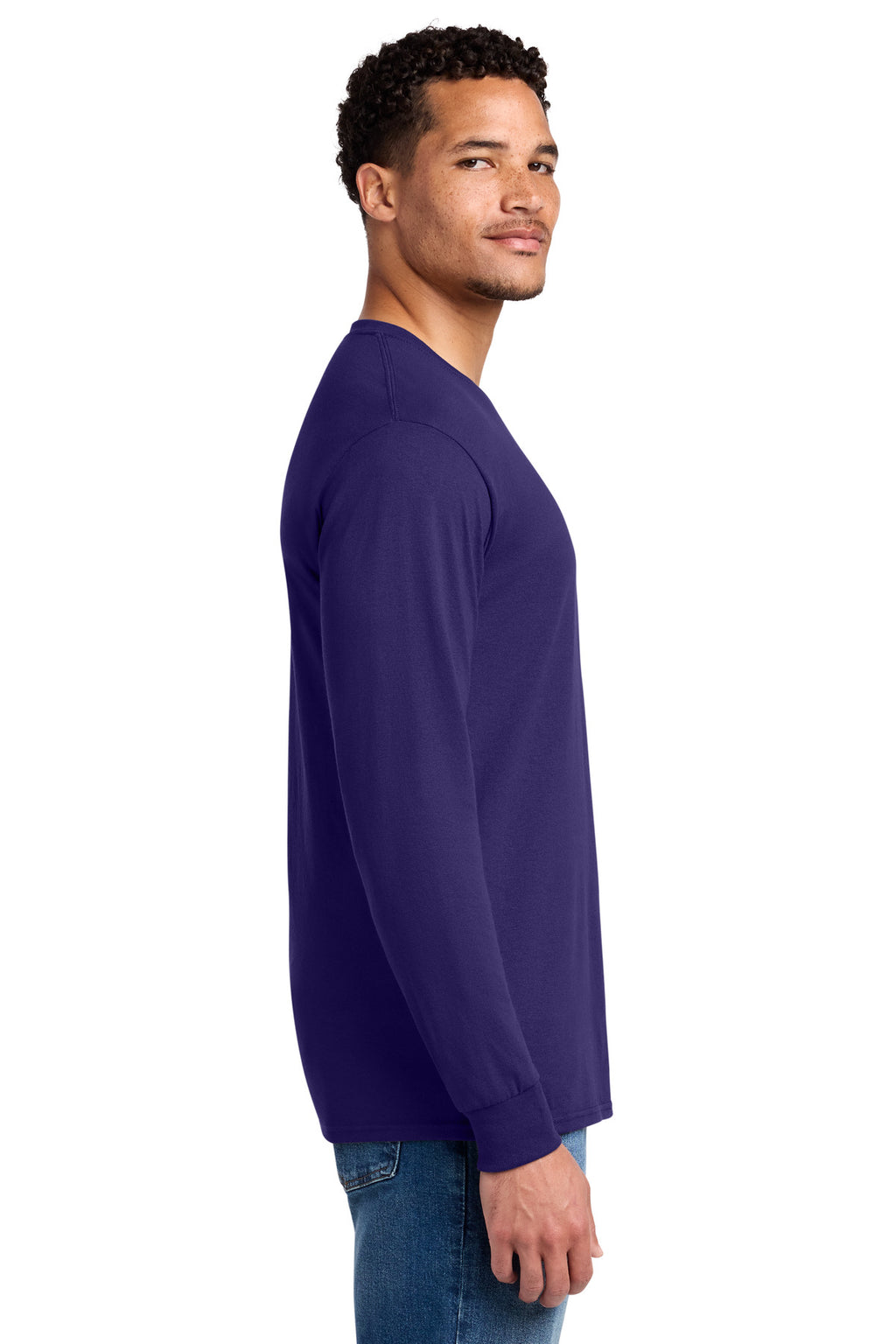 Jerzees - Dri-Power 50/50 Cotton/Poly Long Sleeve T-Shirt. 29LS - Deep Purple - side