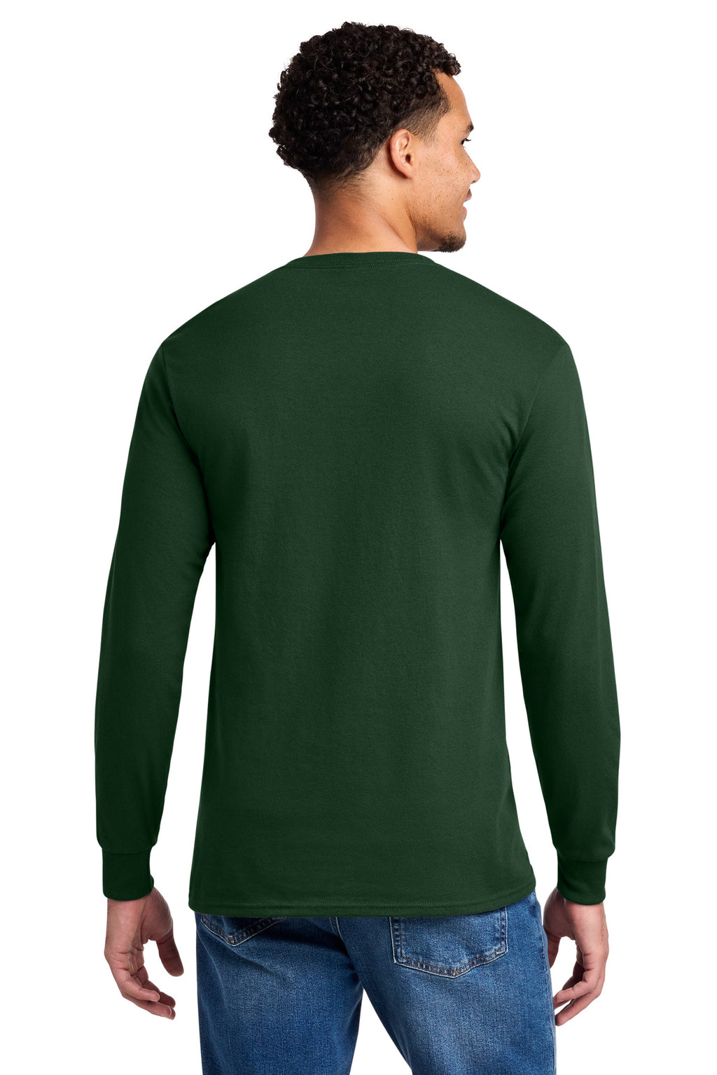 Jerzees - Dri-Power 50/50 Cotton/Poly Long Sleeve T-Shirt. 29LS - Forest Green - back