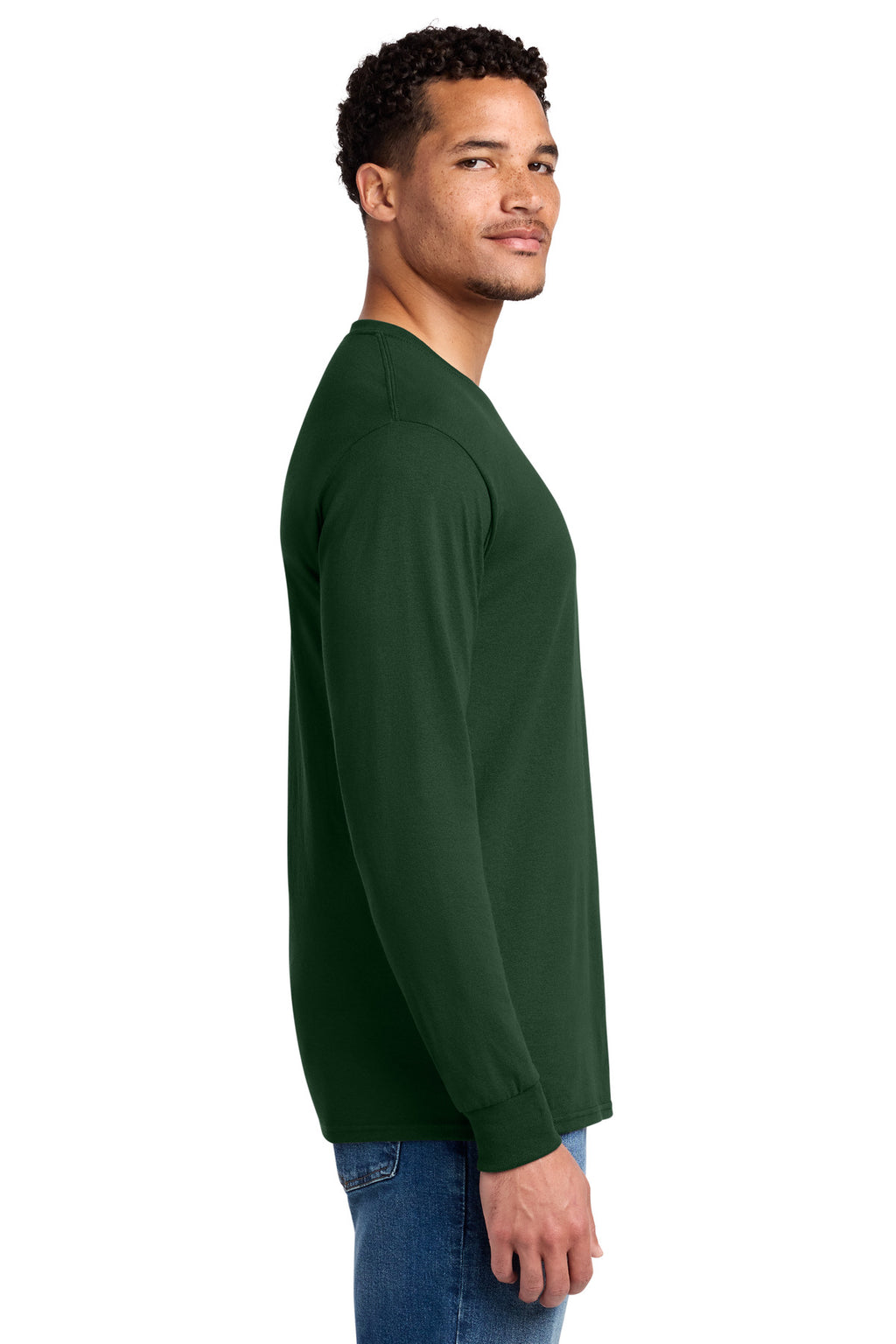 Jerzees - Dri-Power 50/50 Cotton/Poly Long Sleeve T-Shirt. 29LS - Forest Green - side