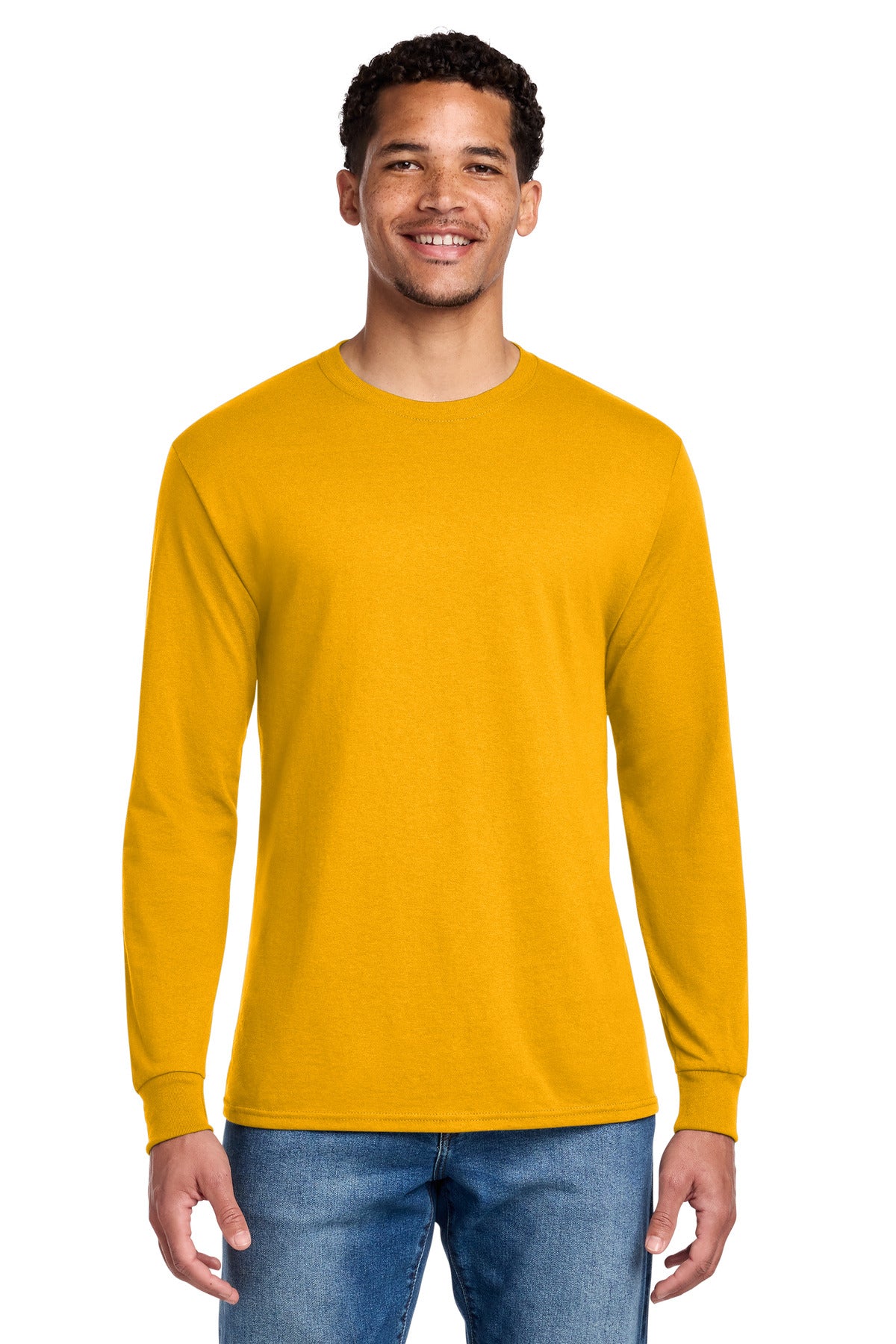 Jerzees - Dri-Power 50/50 Cotton/Poly Long Sleeve T-Shirt. 29LS - Gold - front