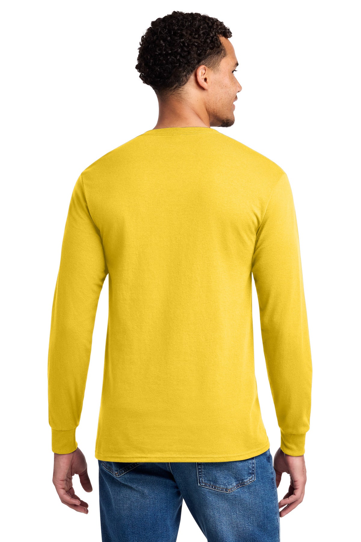 Jerzees - Dri-Power 50/50 Cotton/Poly Long Sleeve T-Shirt. 29LS - Island Yellow - back