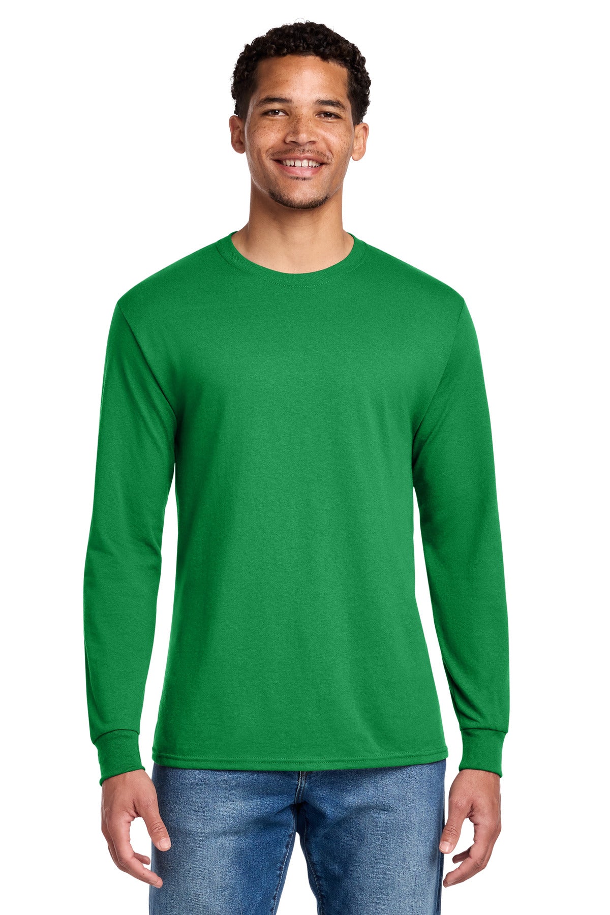 Jerzees - Dri-Power 50/50 Cotton/Poly Long Sleeve T-Shirt. 29LS - Kelly - front