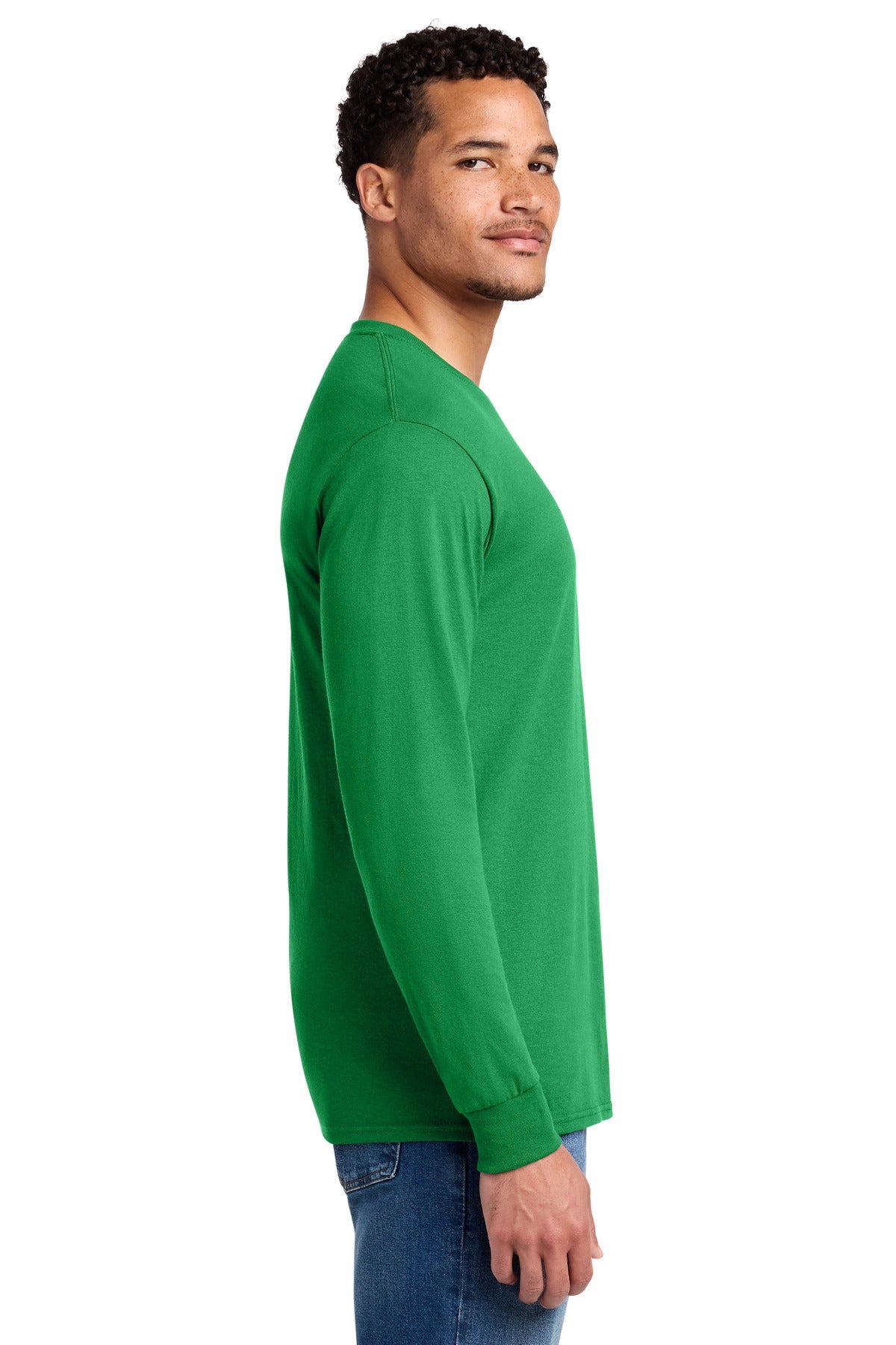 Jerzees - Dri-Power 50/50 Cotton/Poly Long Sleeve T-Shirt. 29LS - Kelly - side