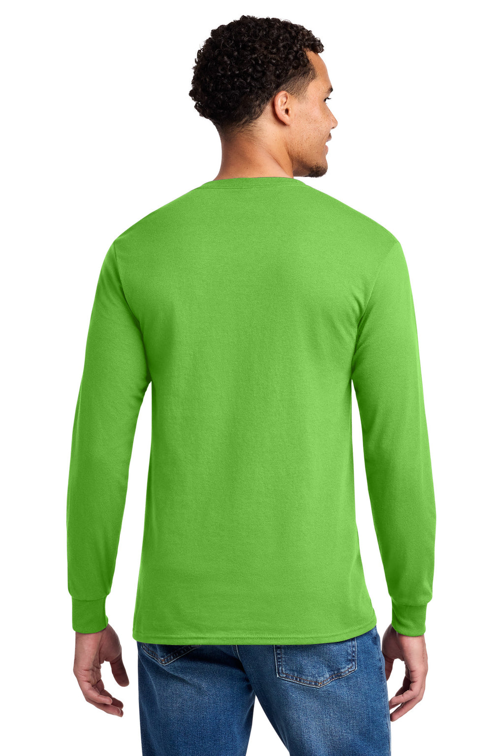 Jerzees - Dri-Power 50/50 Cotton/Poly Long Sleeve T-Shirt. 29LS - Kiwi - back