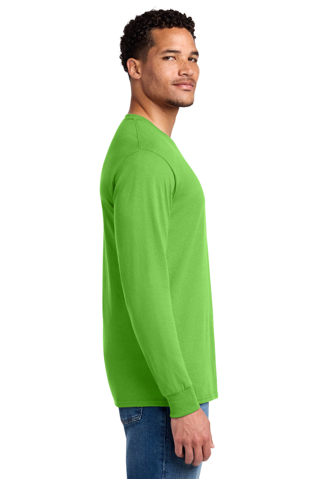 Jerzees - Dri-Power 50/50 Cotton/Poly Long Sleeve T-Shirt. 29LS - Kiwi - side