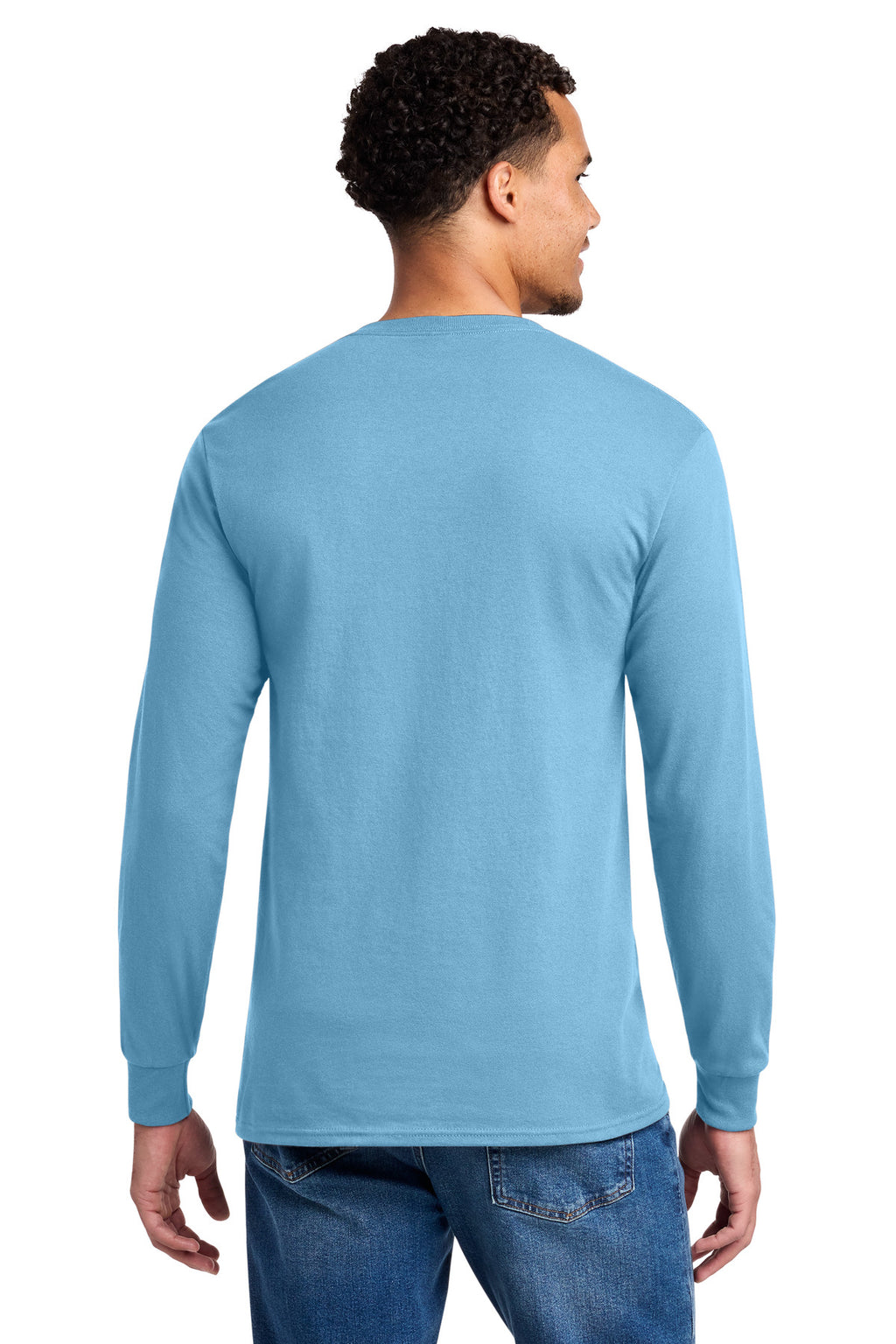 Jerzees - Dri-Power 50/50 Cotton/Poly Long Sleeve T-Shirt. 29LS - Light Blue - back